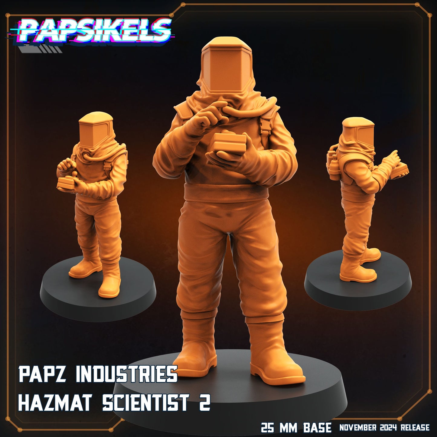 3D Printed Papsikels Papz Industries Hazmat Scientists Nov 2024 Scifi 28mm 32mm - 3D Printing Boss 