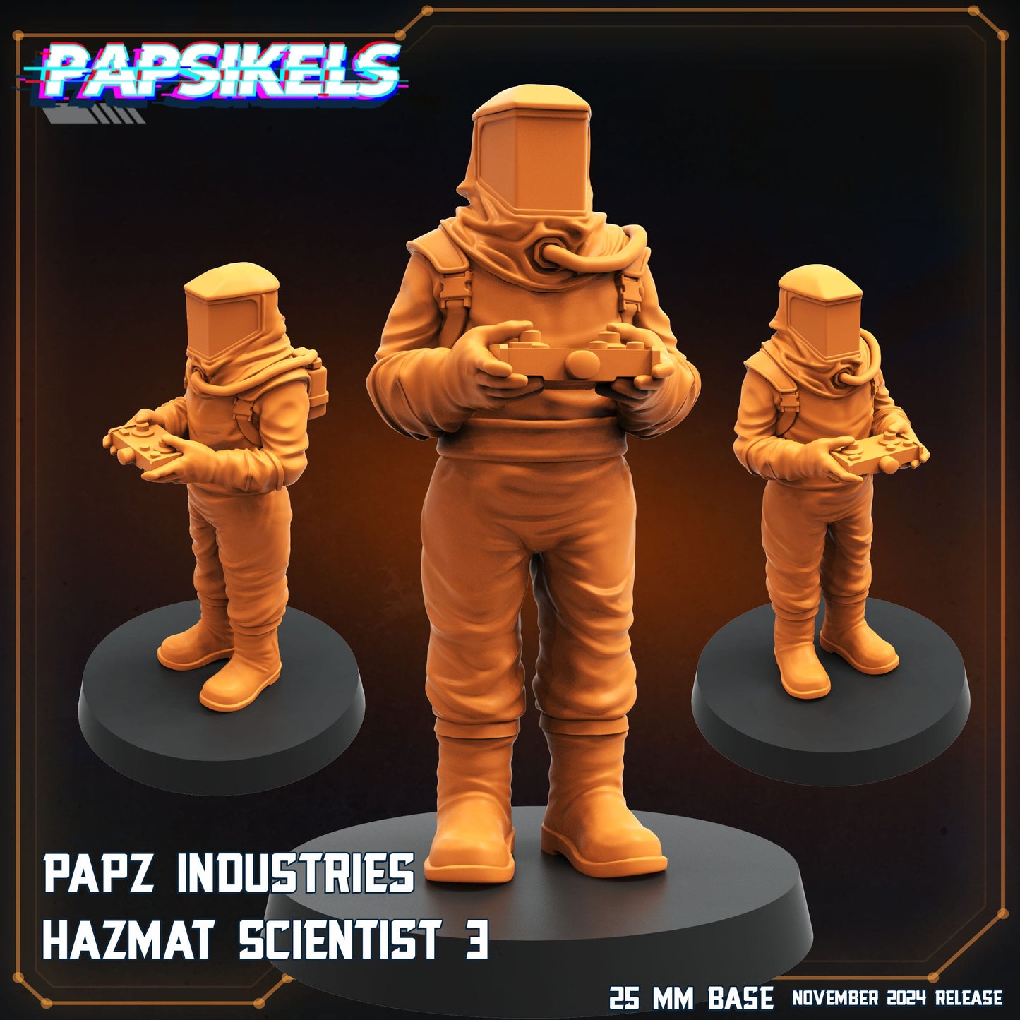 3D Printed Papsikels Papz Industries Hazmat Scientists Nov 2024 Scifi 28mm 32mm - 3D Printing Boss 