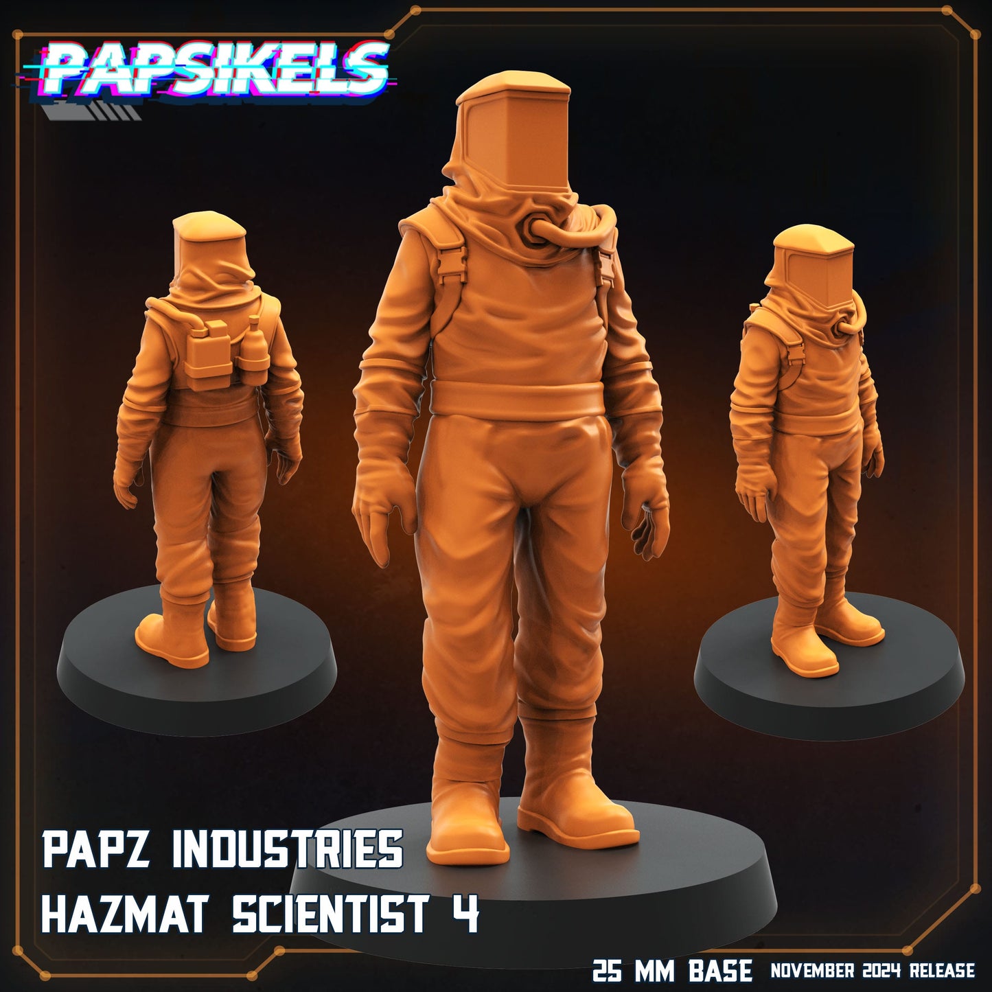 3D Printed Papsikels Papz Industries Hazmat Scientists Nov 2024 Scifi 28mm 32mm - 3D Printing Boss 