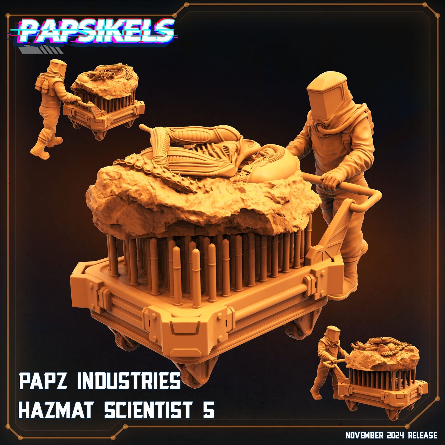 3D Printed Papsikels Papz Industries Hazmat Scientists Nov 2024 Scifi 28mm 32mm - 3D Printing Boss 