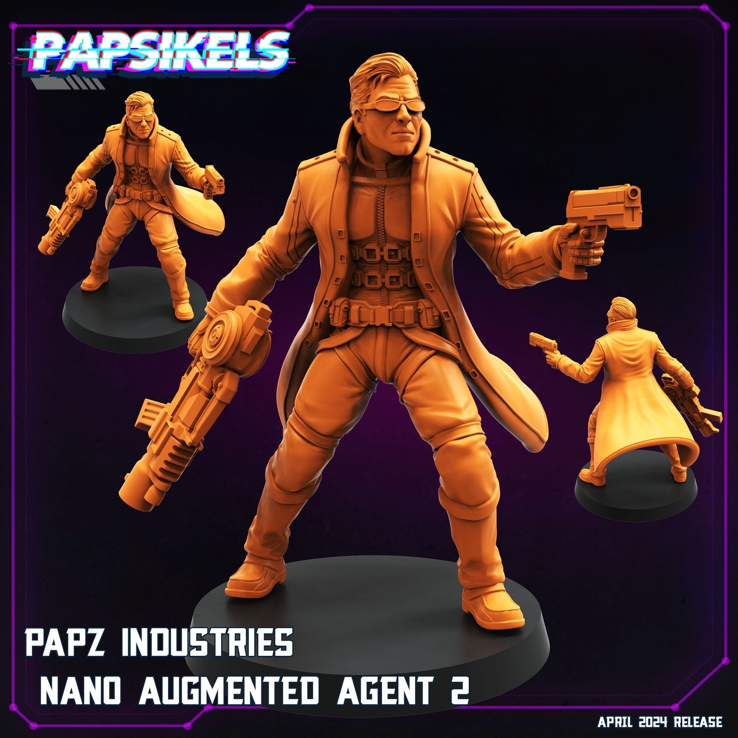 3D Printed Papsikels Papz Industries Nano Augmented Agent Set 28mm 32mm - 3D Printing Boss 