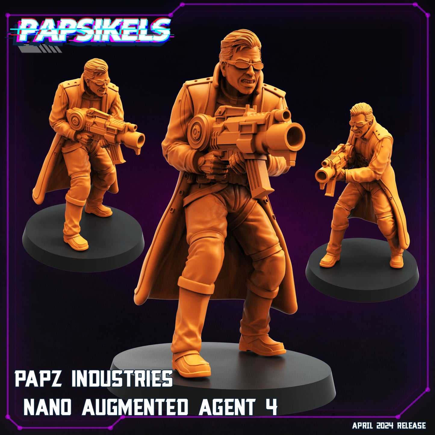 3D Printed Papsikels Papz Industries Nano Augmented Agent Set 28mm 32mm - 3D Printing Boss 