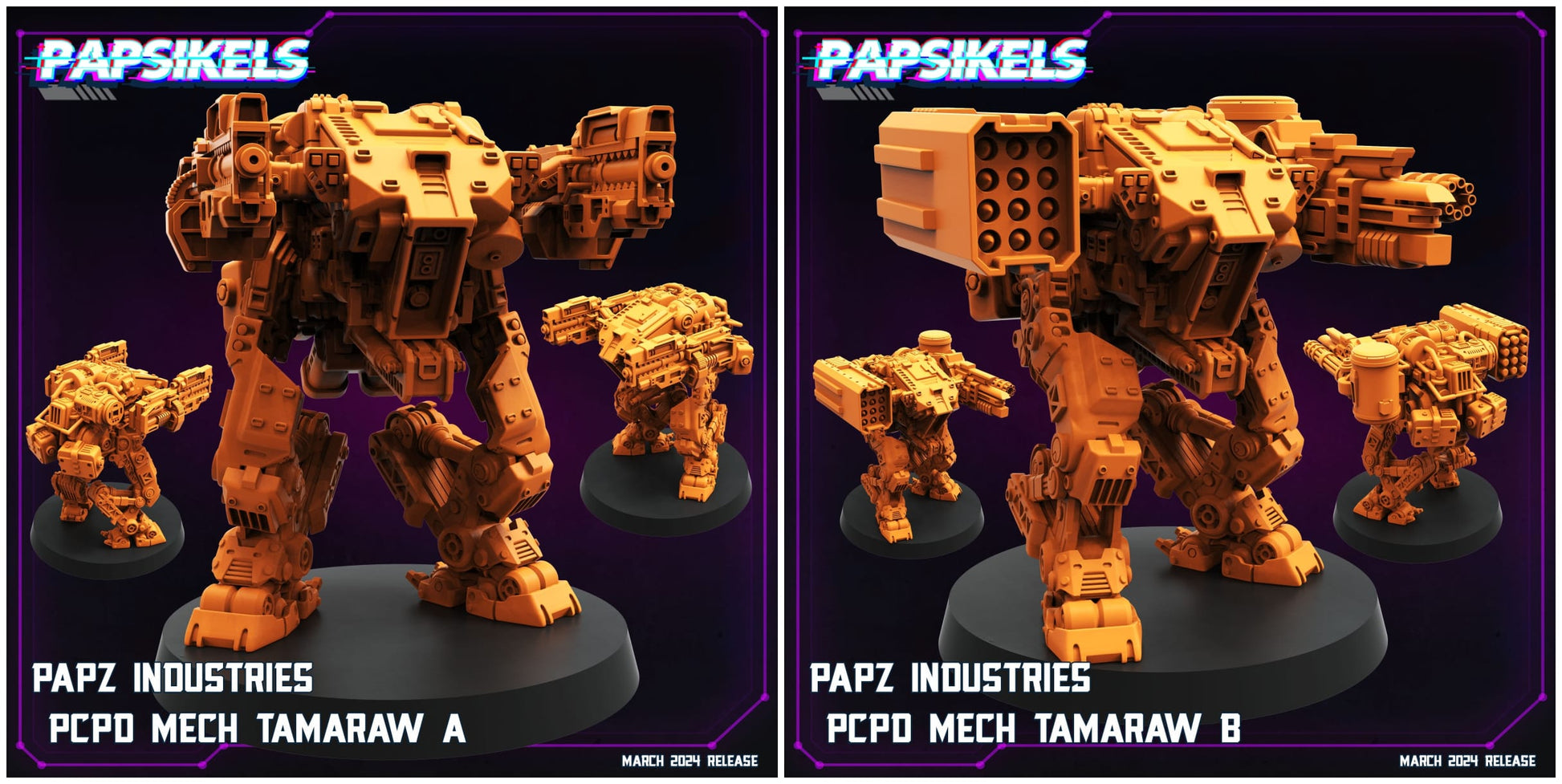 3D Printed Papsikels Papz Industries Pcpd Mech Tamaraw Set 28mm 32mm - 3D Printing Boss 