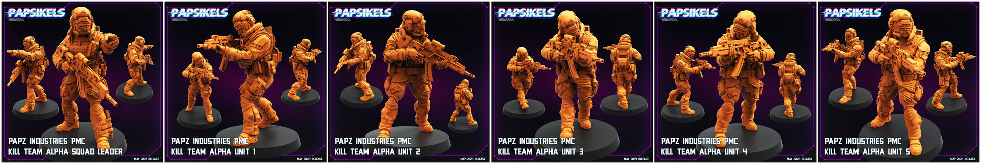 3D Printed Papsikels Papz Industries Pmc Kill Team Set May 2024 Cyberpunk 28mm 32mm - 3D Printing Boss 
