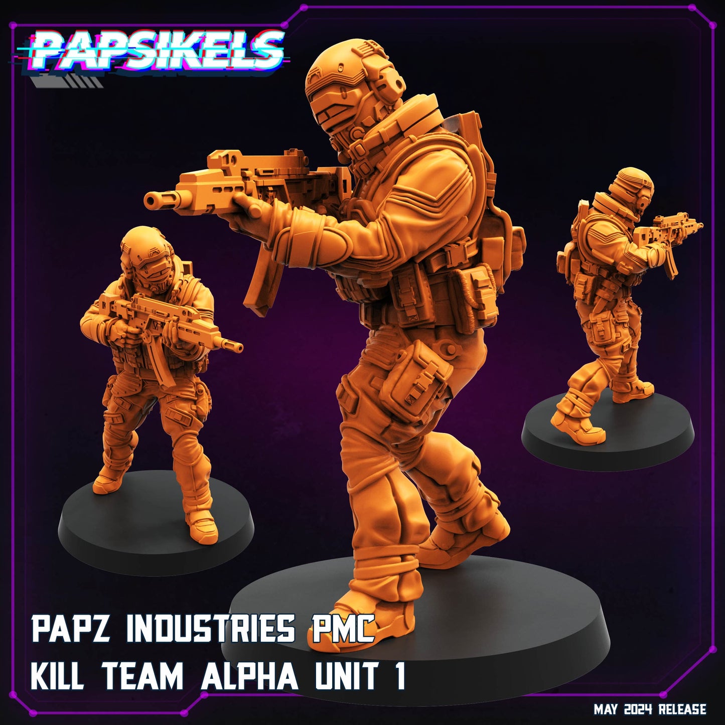 3D Printed Papsikels Papz Industries Pmc Kill Team Set May 2024 Cyberpunk 28mm 32mm - 3D Printing Boss 