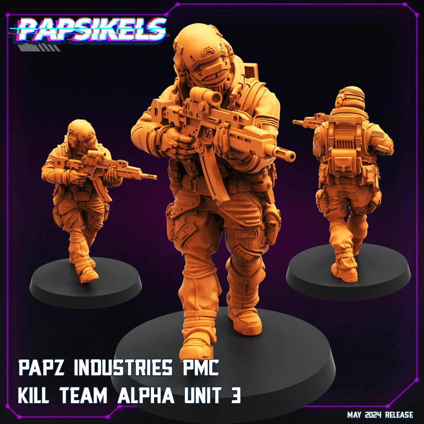 3D Printed Papsikels Papz Industries Pmc Kill Team Set May 2024 Cyberpunk 28mm 32mm - 3D Printing Boss 
