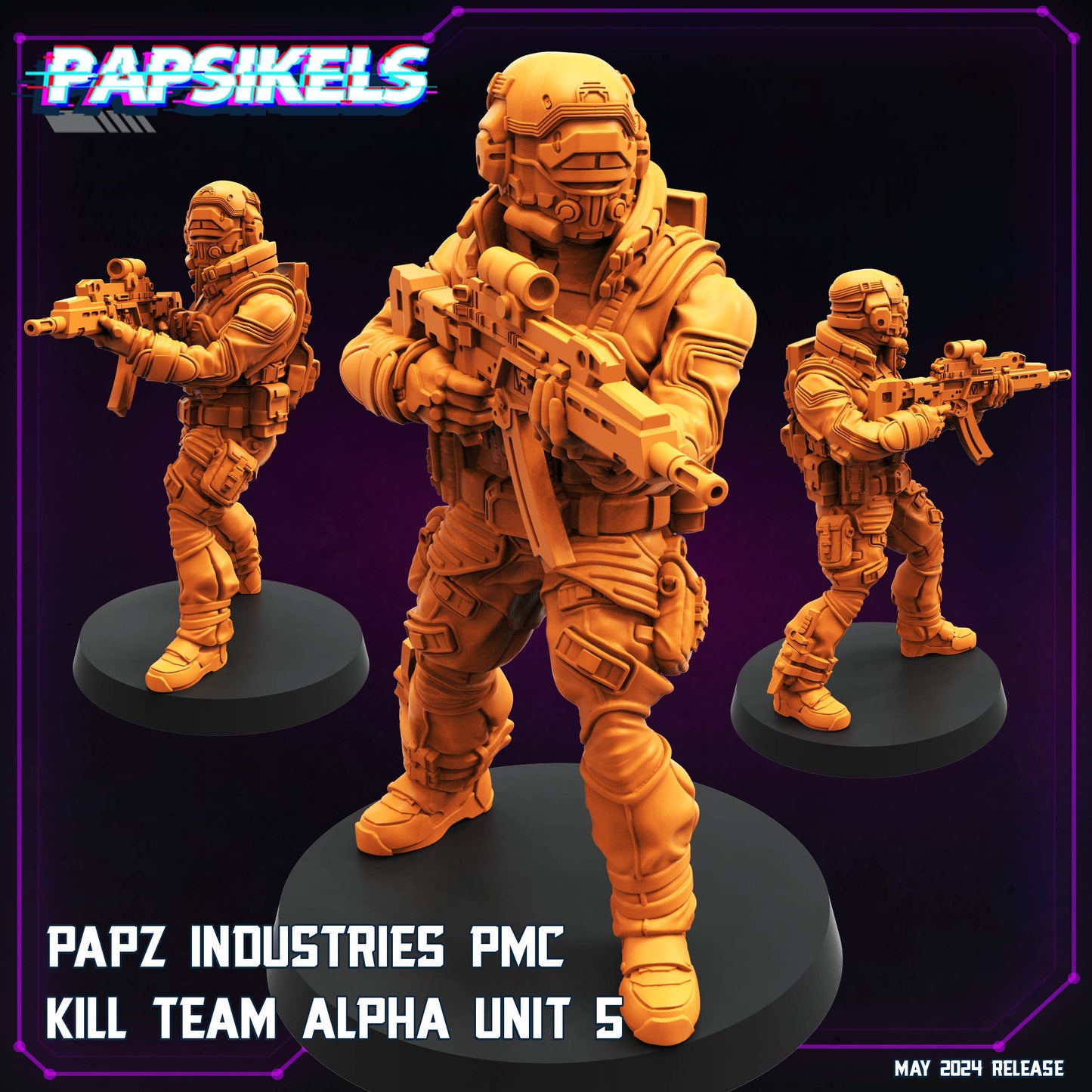 3D Printed Papsikels Papz Industries Pmc Kill Team Set May 2024 Cyberpunk 28mm 32mm - 3D Printing Boss 