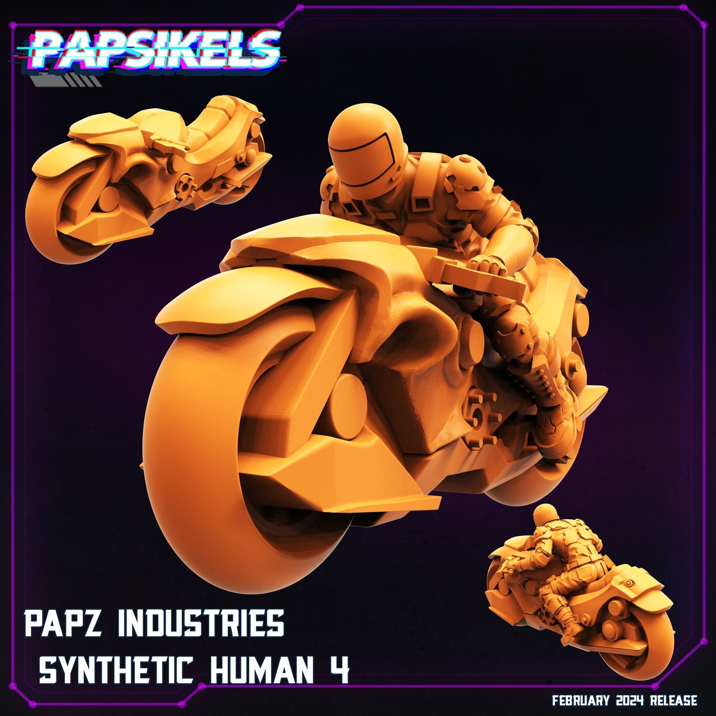 3D Printed Papsikels Papz Industries Synthetic Human February 2025 Cyberpunk 28mm 32mm - 3D Printing Boss 
