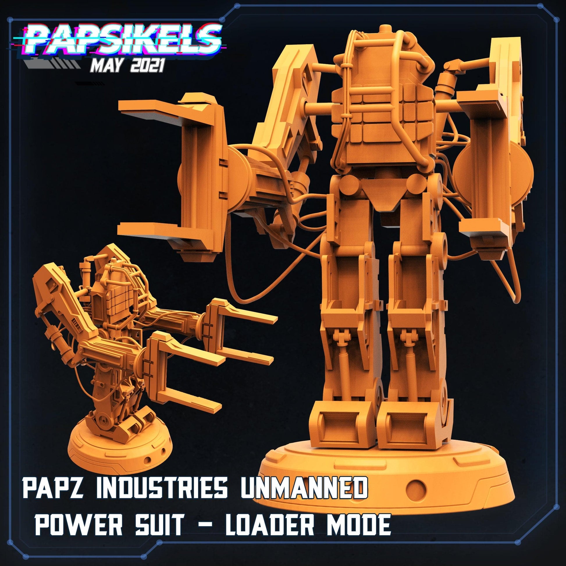 3D Printed Papsikels Papz Industries Unmmanned Powersuit Loader Mode Aliens vs Humans 28mm 32mm - 3D Printing Boss 