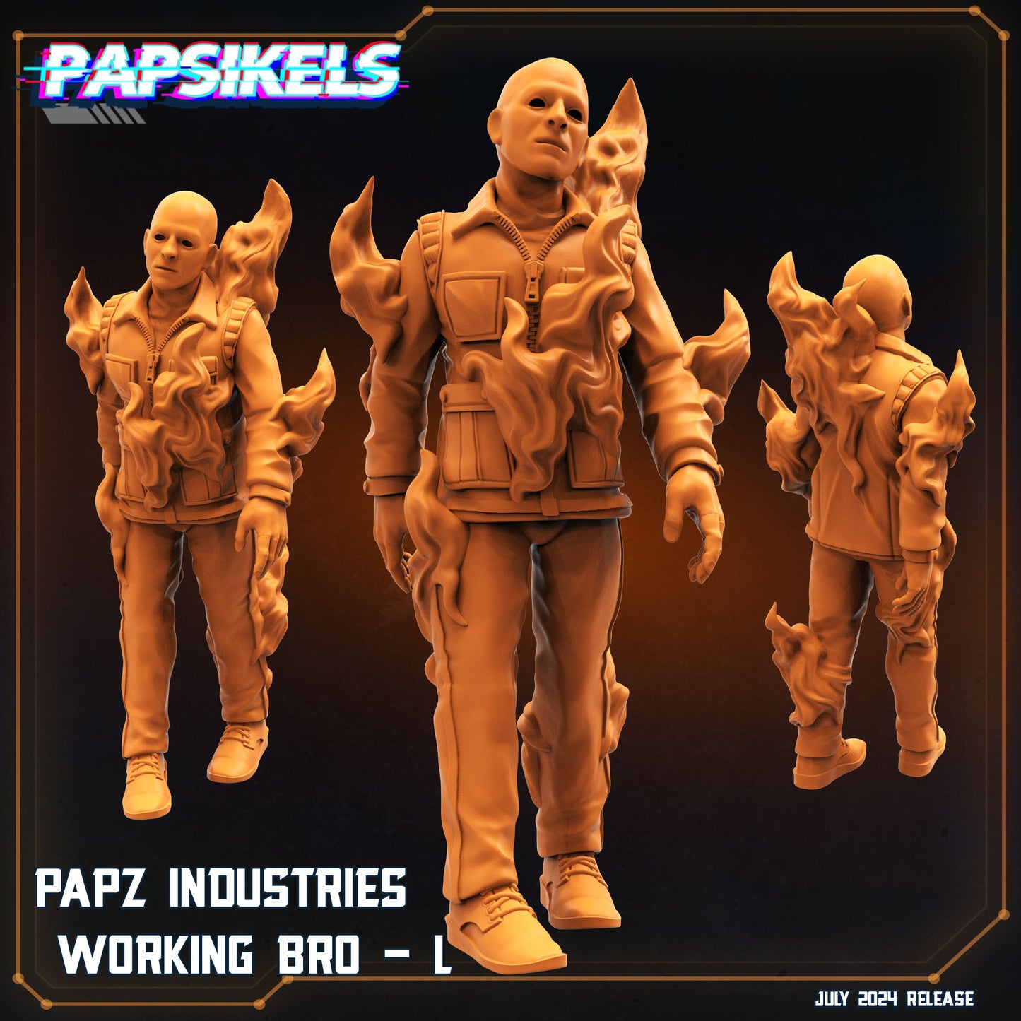 3D Printed Papsikels Papz Industries Working Bro Set July 2024 Scifi 28mm 32mm - 3D Printing Boss 