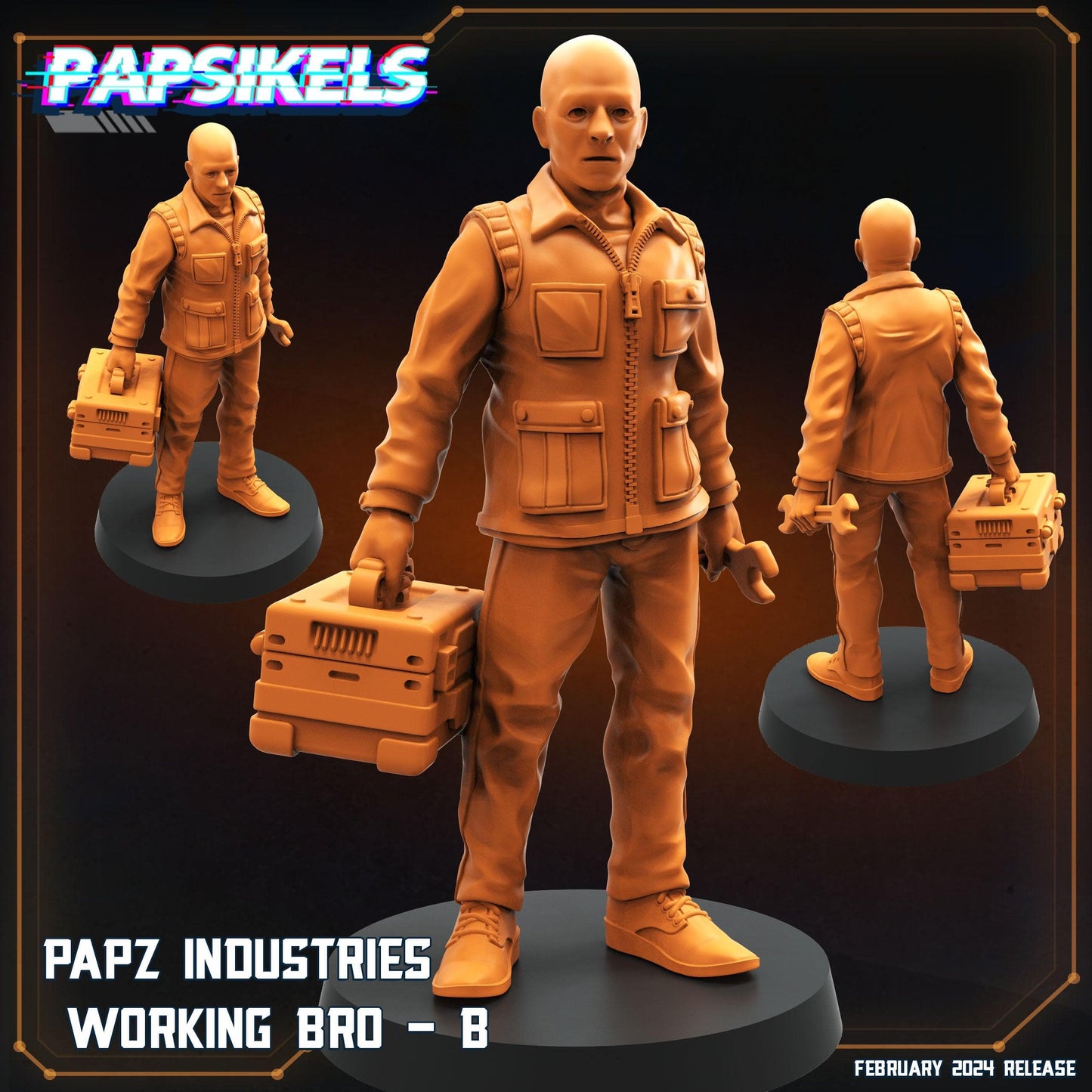 3D Printed Papsikels Papz Industries Working Bros Set 1 28mm 32mm - 3D Printing Boss 