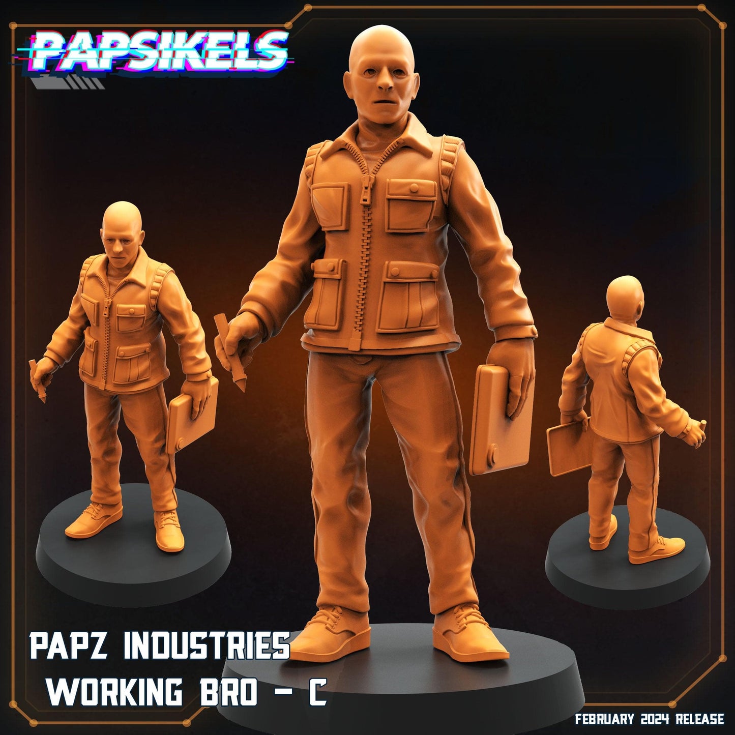 3D Printed Papsikels Papz Industries Working Bros Set 1 28mm 32mm - 3D Printing Boss 