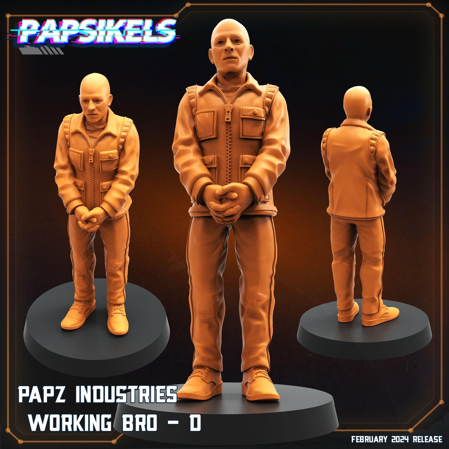 3D Printed Papsikels Papz Industries Working Bros Set 1 28mm 32mm - 3D Printing Boss 