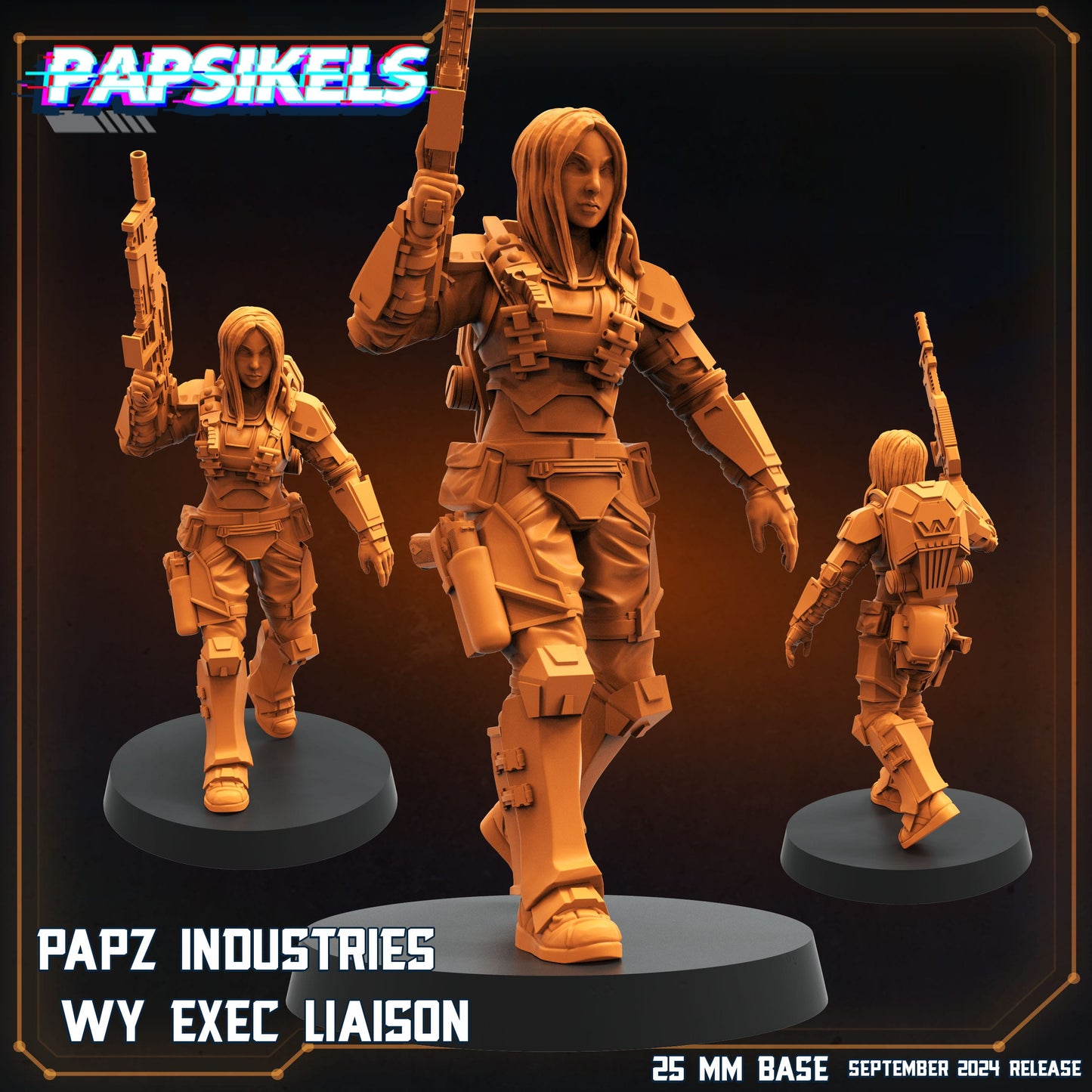 3D Printed Papsikels Papz Industries Wy Exec Liaison SEPTEMBER 2024 SCIFI 28mm 32mm - 3D Printing Boss 