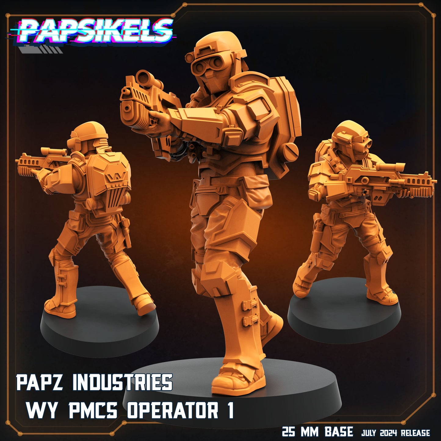 3D Printed Papsikels Papz Industries Wy Pmcs Operator Set July 2024 Scifi 28mm 32mm - 3D Printing Boss 