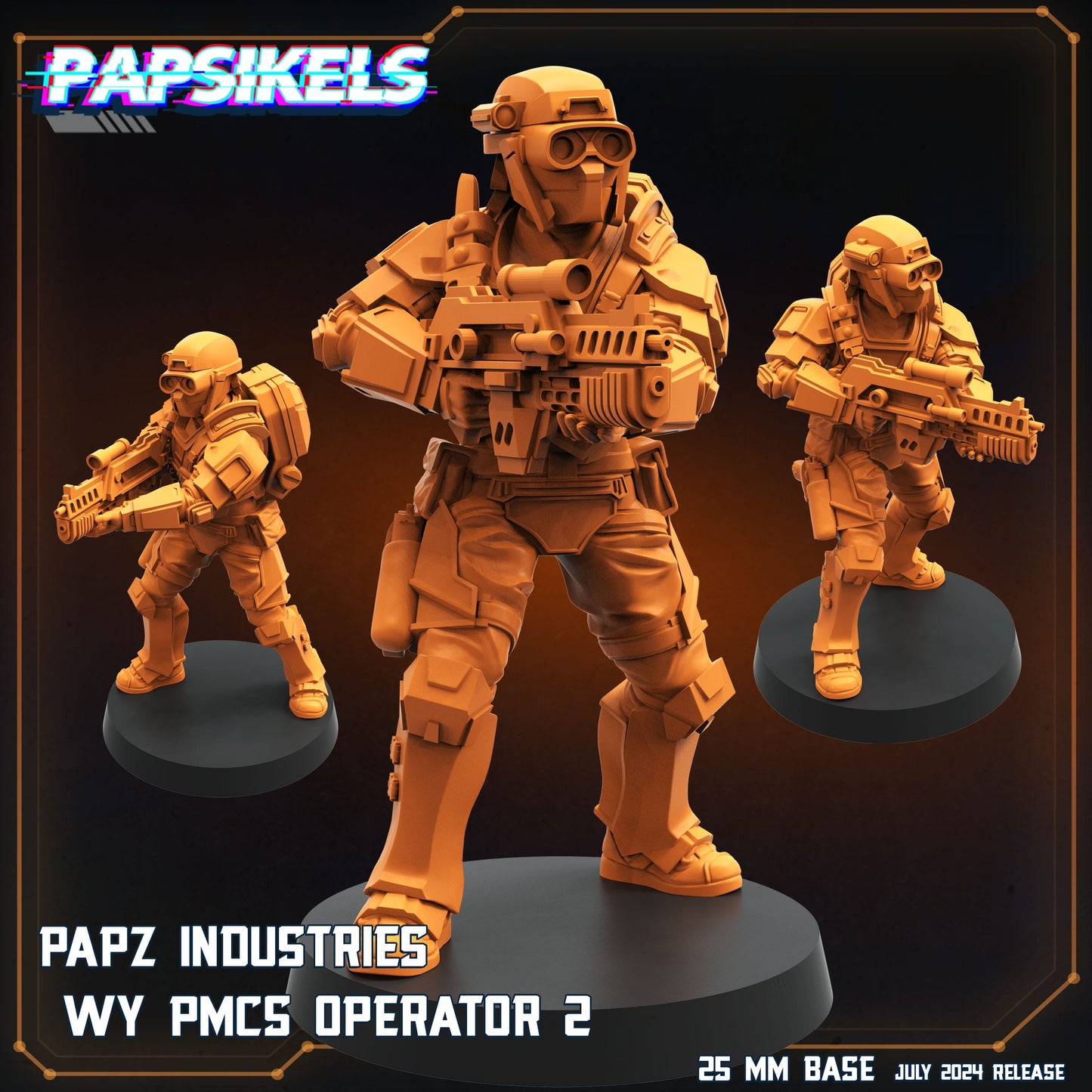 3D Printed Papsikels Papz Industries Wy Pmcs Operator Set July 2024 Scifi 28mm 32mm - 3D Printing Boss 