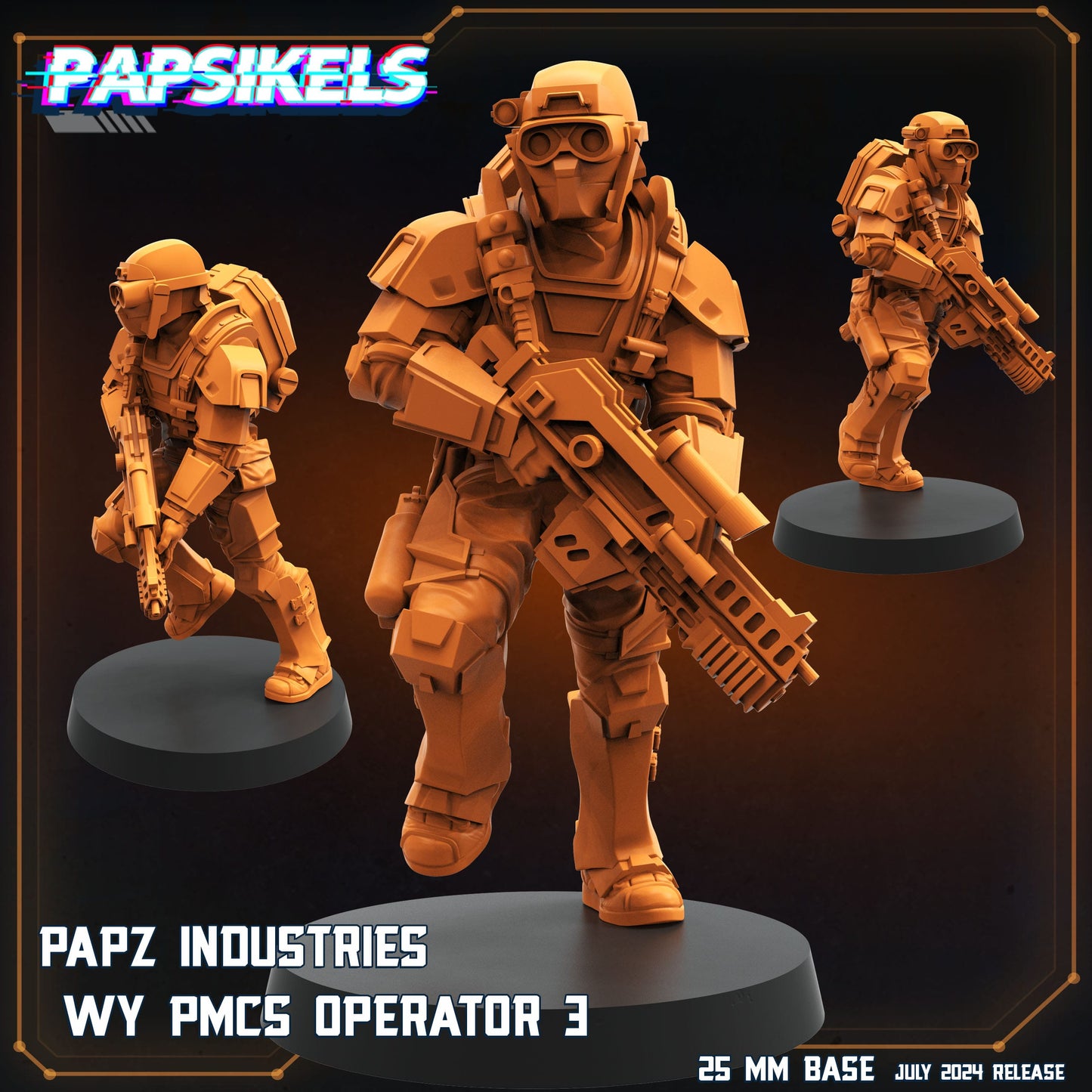 3D Printed Papsikels Papz Industries Wy Pmcs Operator Set July 2024 Scifi 28mm 32mm - 3D Printing Boss 