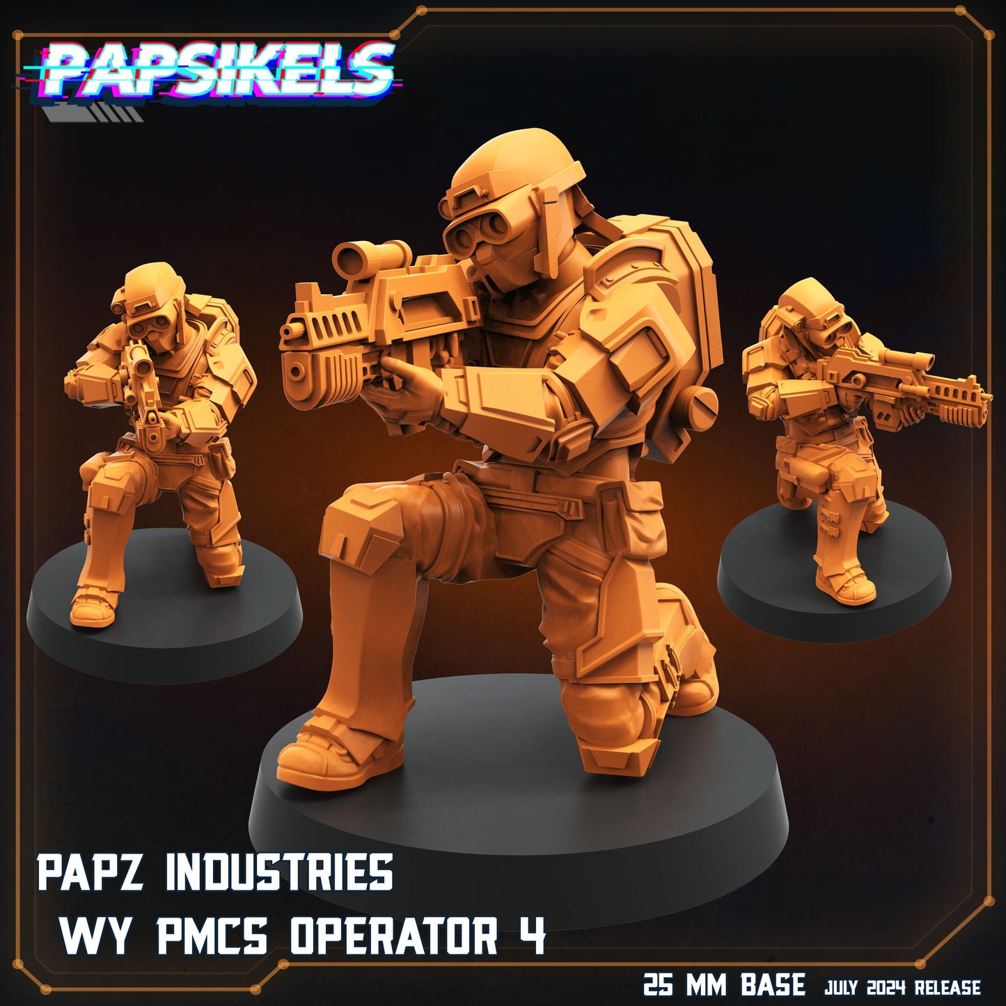 3D Printed Papsikels Papz Industries Wy Pmcs Operator Set July 2024 Scifi 28mm 32mm - 3D Printing Boss 