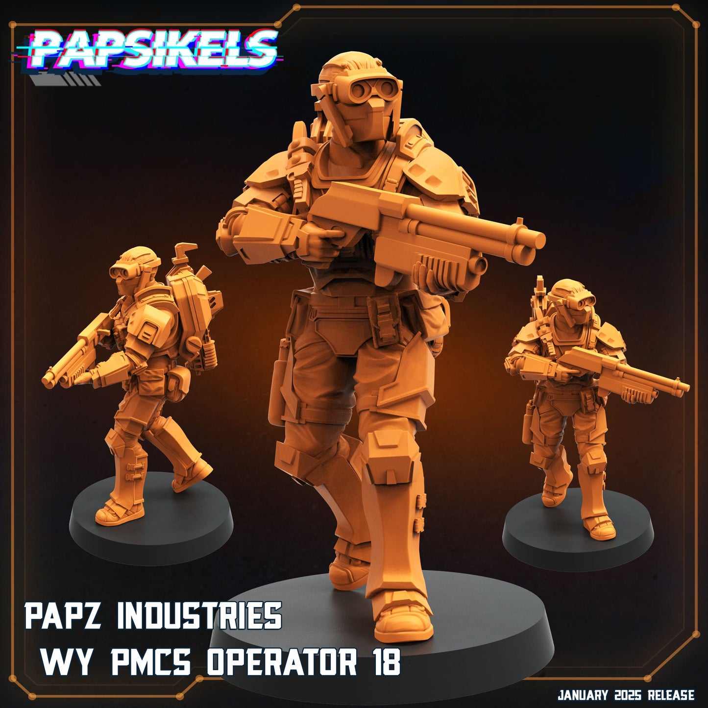 3D Printed Papsikels Papz Industries Wy Pmcs Operators Set January 2025 - Scifi 28mm 32mm - 3D Printing Boss 