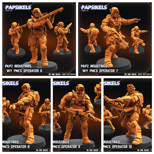 3D Printed Papsikels Papz Industries Wy Pmcs Set August 2024 Scifi 28mm 32mm - 3D Printing Boss 