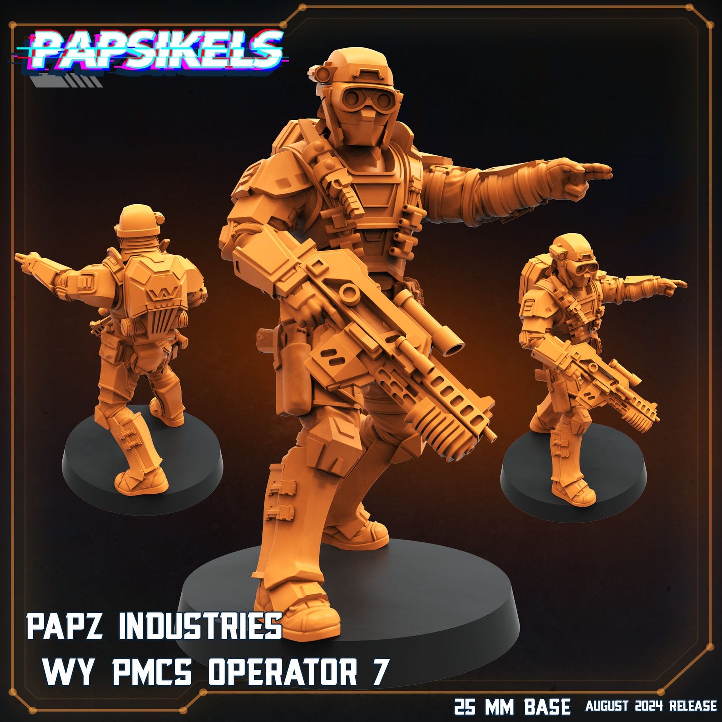 3D Printed Papsikels Papz Industries Wy Pmcs Set August 2024 Scifi 28mm 32mm - 3D Printing Boss 