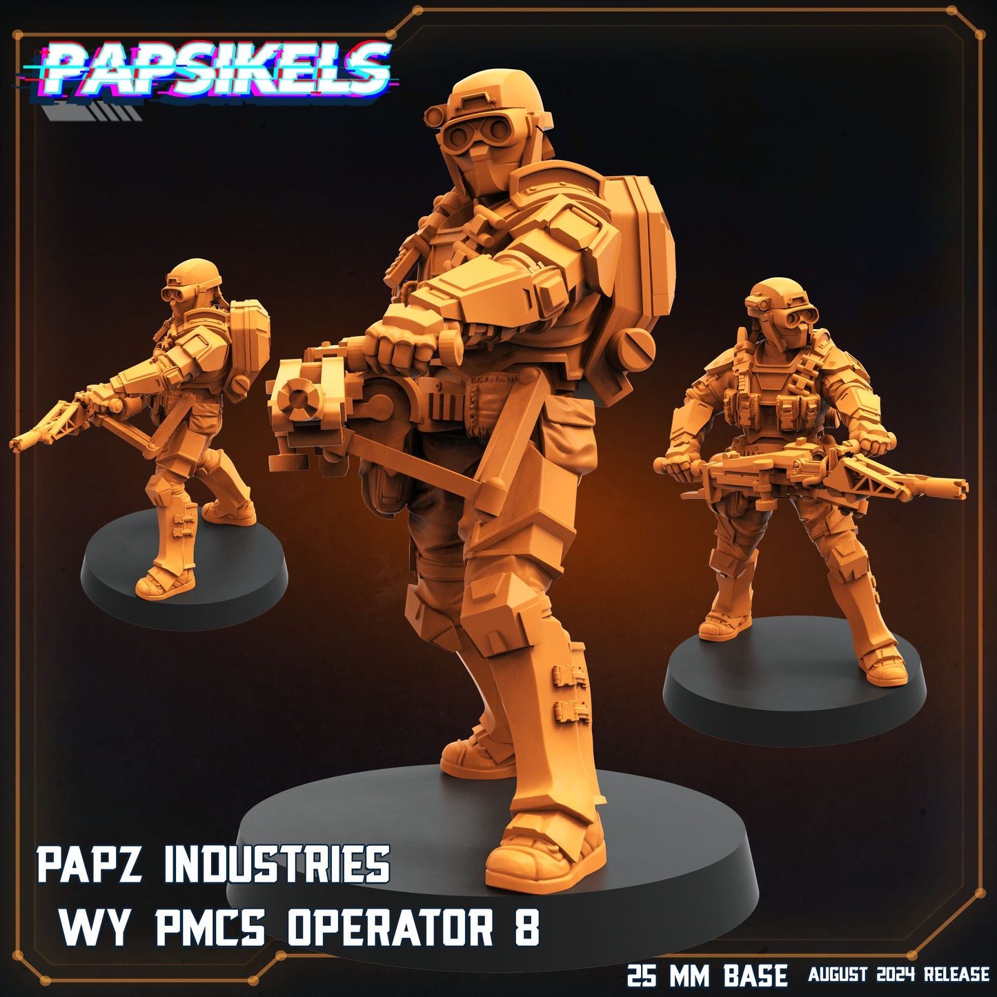 3D Printed Papsikels Papz Industries Wy Pmcs Set August 2024 Scifi 28mm 32mm - 3D Printing Boss 