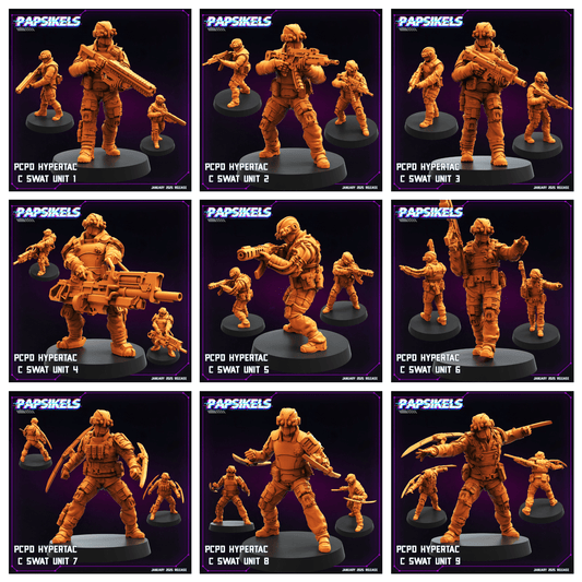 3D Printed Papsikels Pcpd Hypertac C Swat Set January 2025 - Cyberpunk 28mm 32mm - 3D Printing Boss 