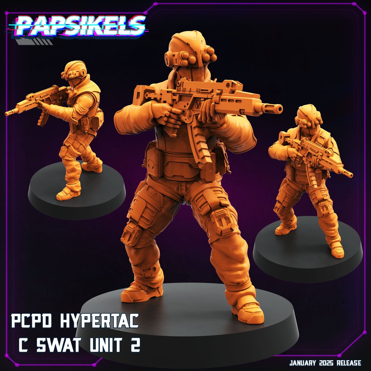 3D Printed Papsikels Pcpd Hypertac C Swat Set January 2025 - Cyberpunk 28mm 32mm - 3D Printing Boss 