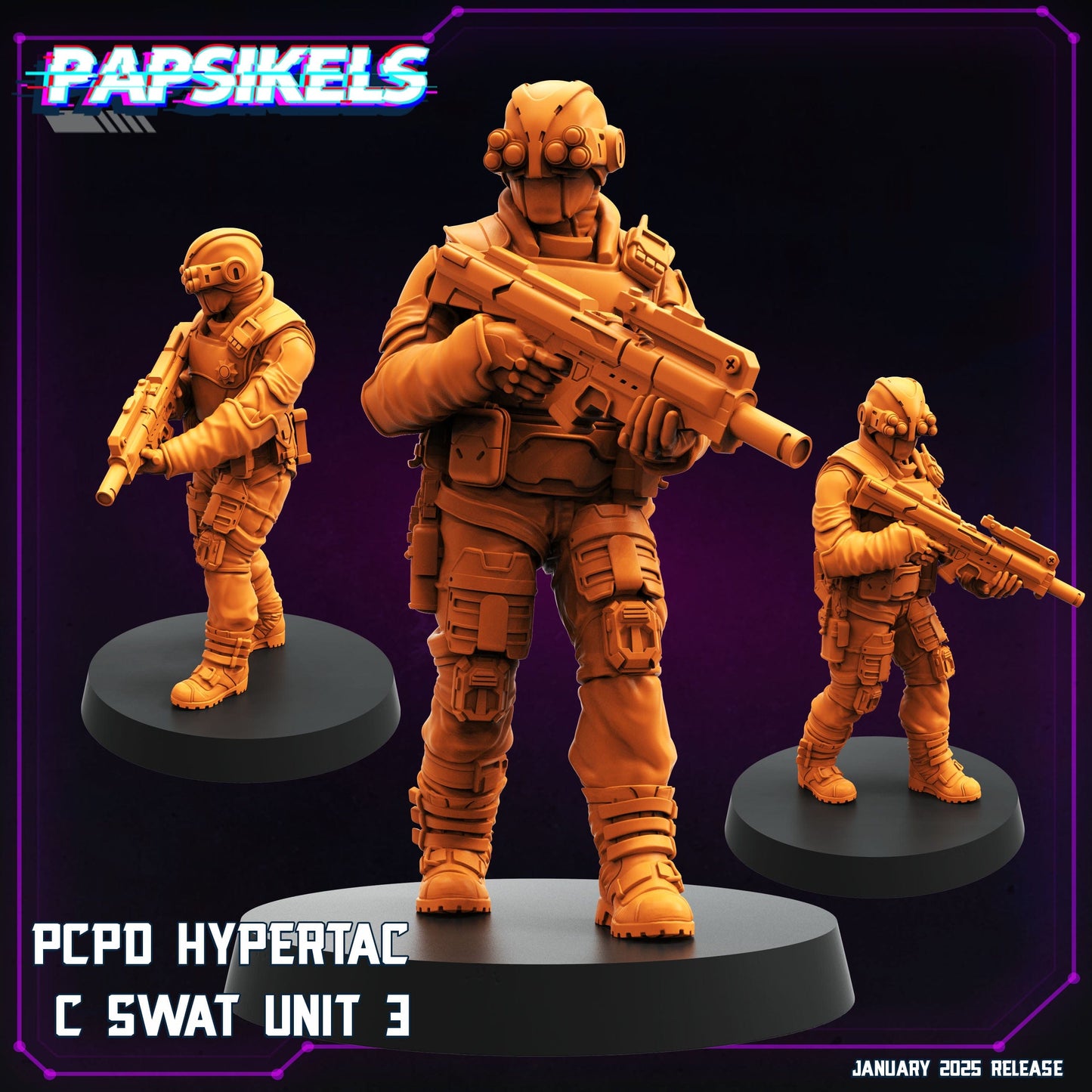 3D Printed Papsikels Pcpd Hypertac C Swat Set January 2025 - Cyberpunk 28mm 32mm - 3D Printing Boss 