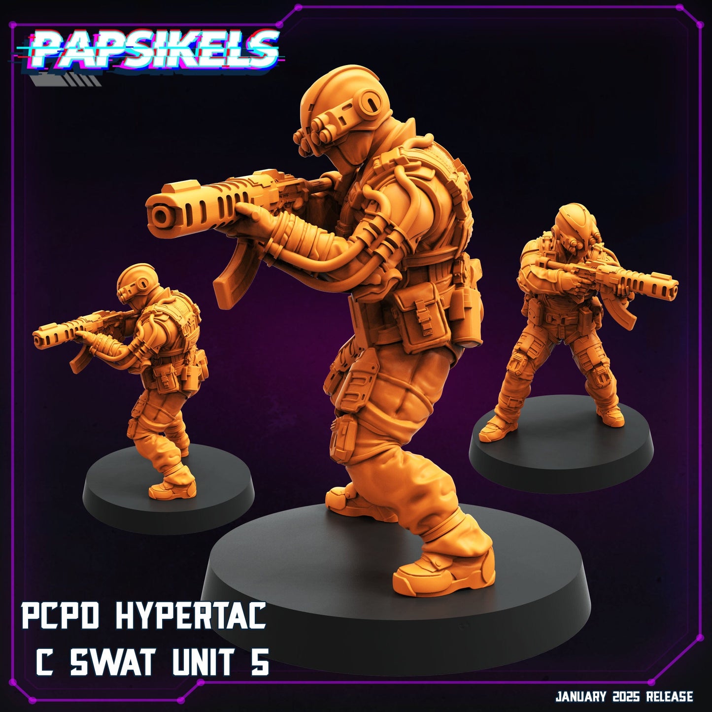 3D Printed Papsikels Pcpd Hypertac C Swat Set January 2025 - Cyberpunk 28mm 32mm - 3D Printing Boss 