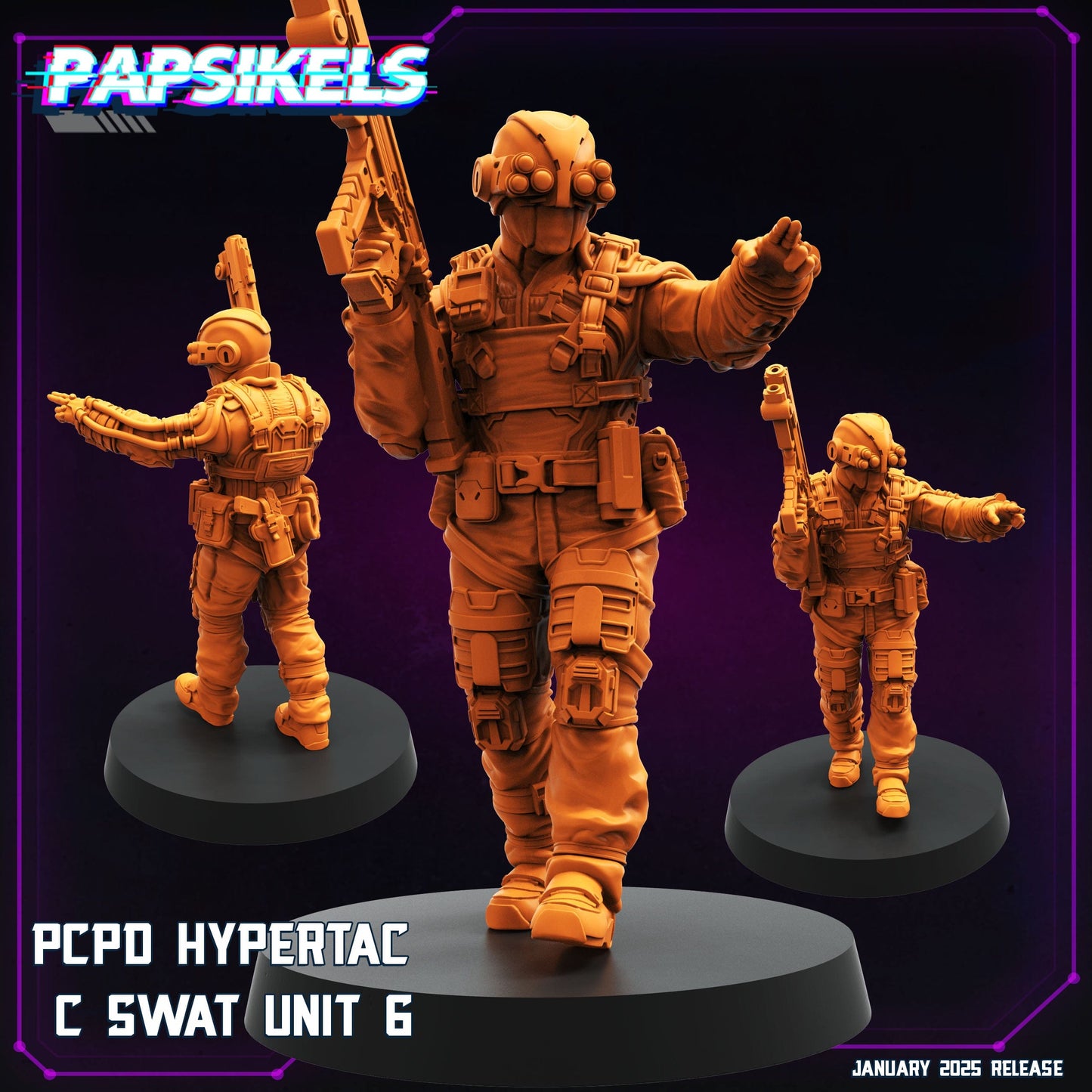 3D Printed Papsikels Pcpd Hypertac C Swat Set January 2025 - Cyberpunk 28mm 32mm - 3D Printing Boss 