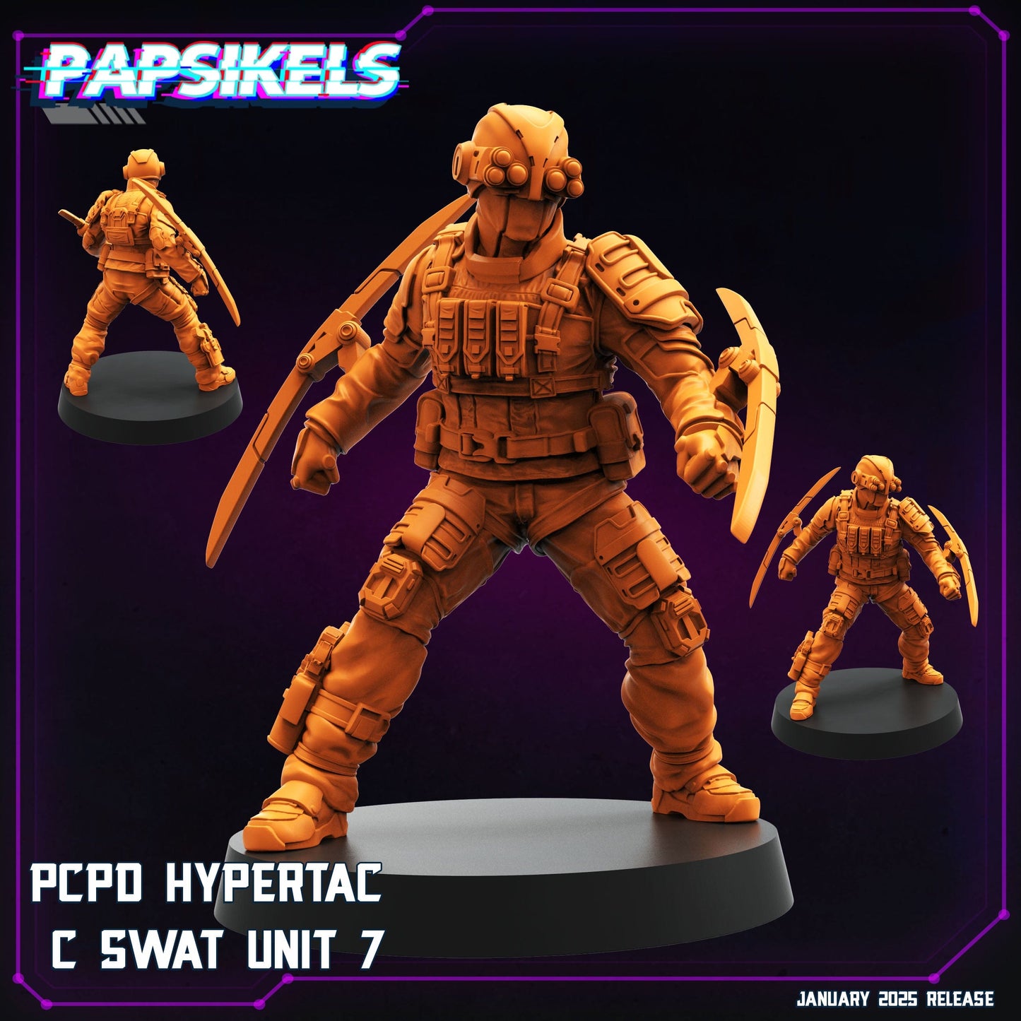 3D Printed Papsikels Pcpd Hypertac C Swat Set January 2025 - Cyberpunk 28mm 32mm - 3D Printing Boss 