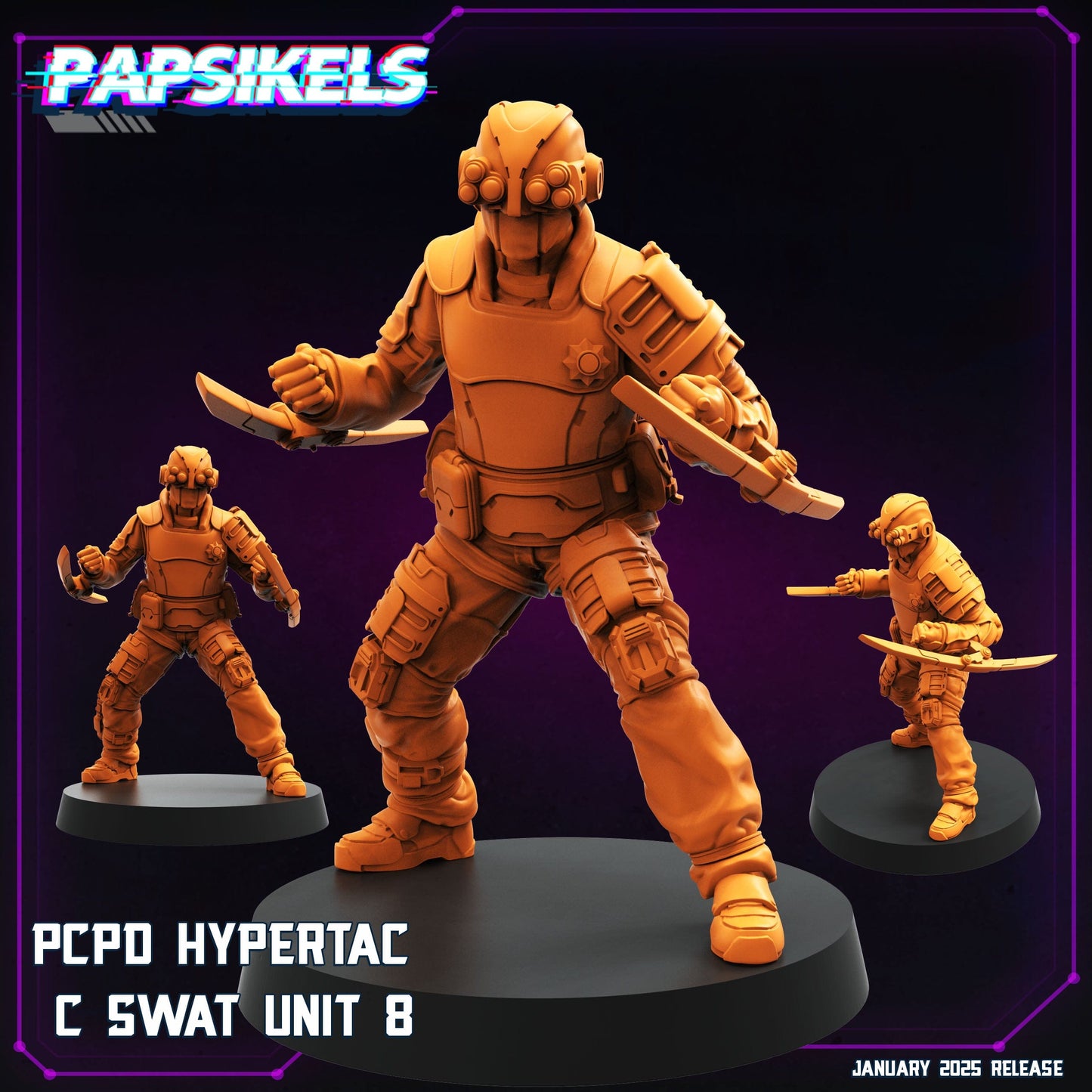 3D Printed Papsikels Pcpd Hypertac C Swat Set January 2025 - Cyberpunk 28mm 32mm - 3D Printing Boss 