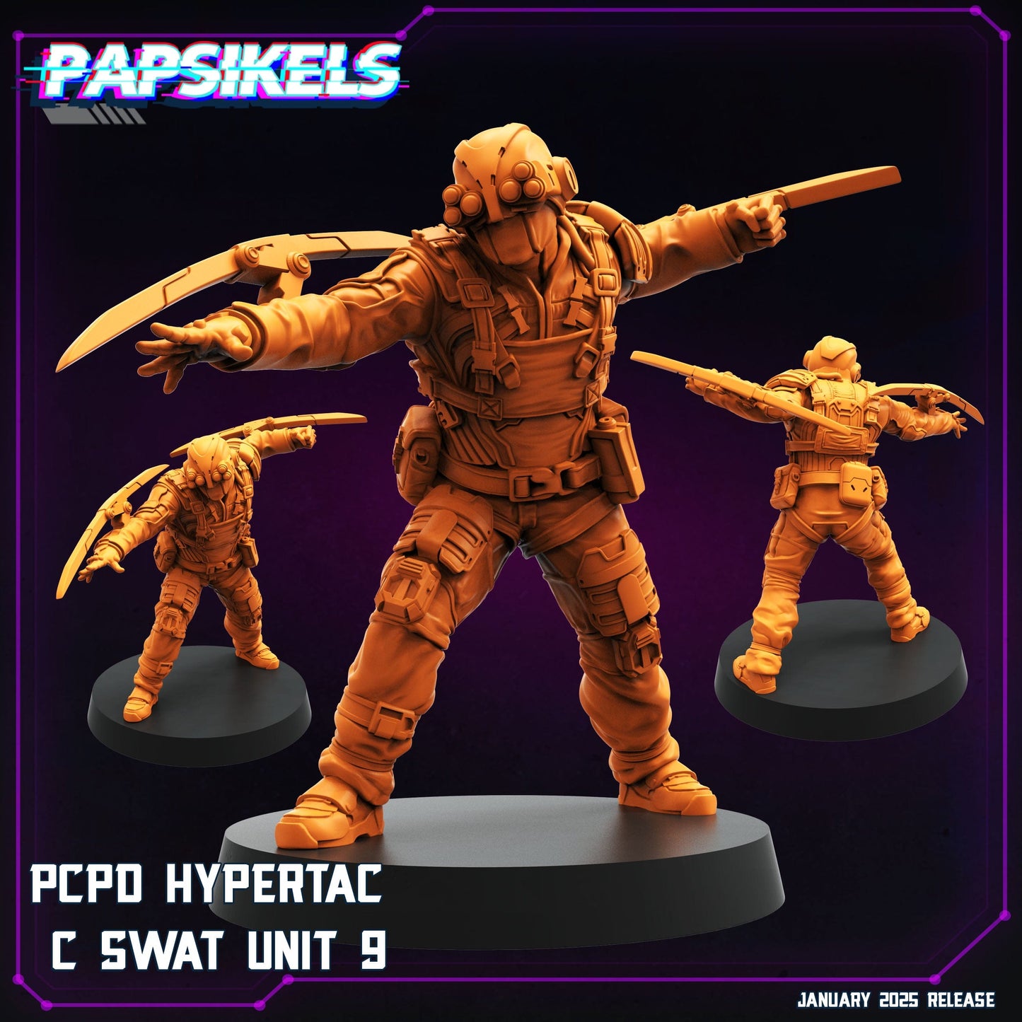 3D Printed Papsikels Pcpd Hypertac C Swat Set January 2025 - Cyberpunk 28mm 32mm - 3D Printing Boss 