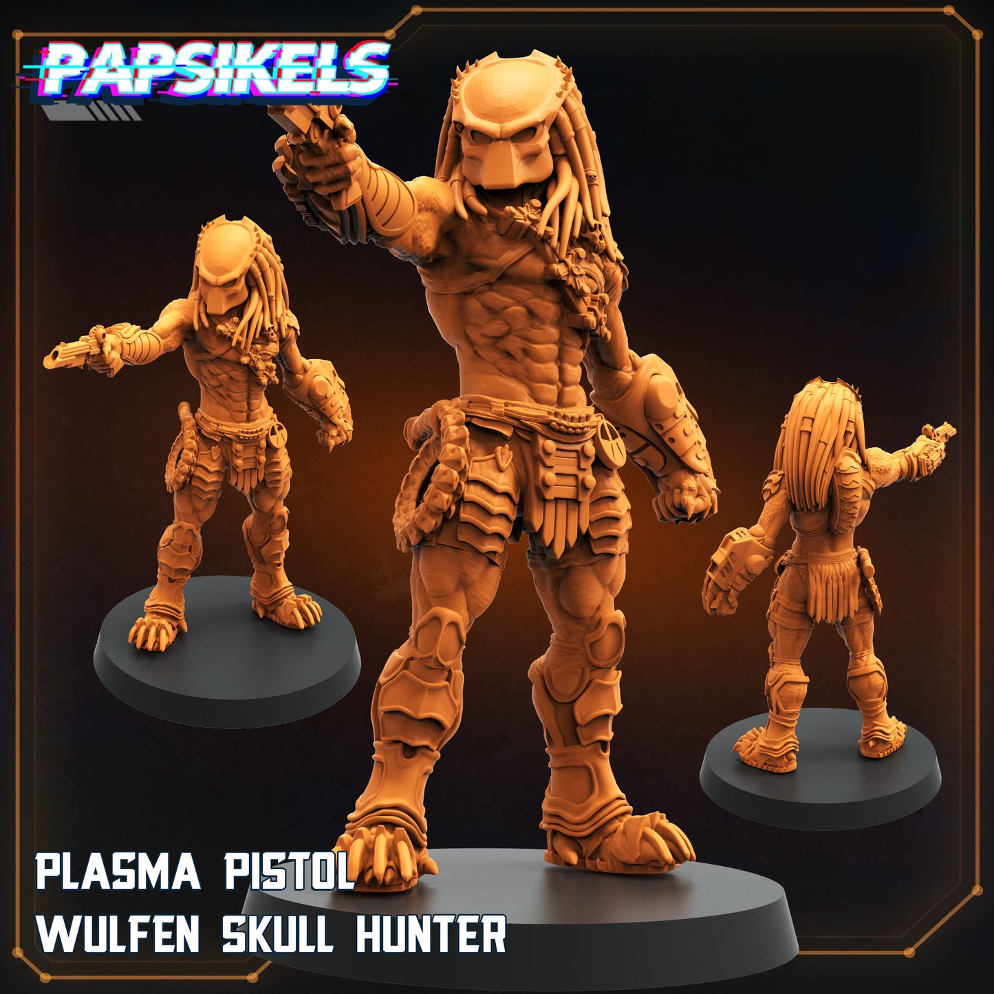 3D Printed Papsikels Plasma Pistol Wulfen Skull Hunter 28mm 32mm - 3D Printing Boss 
