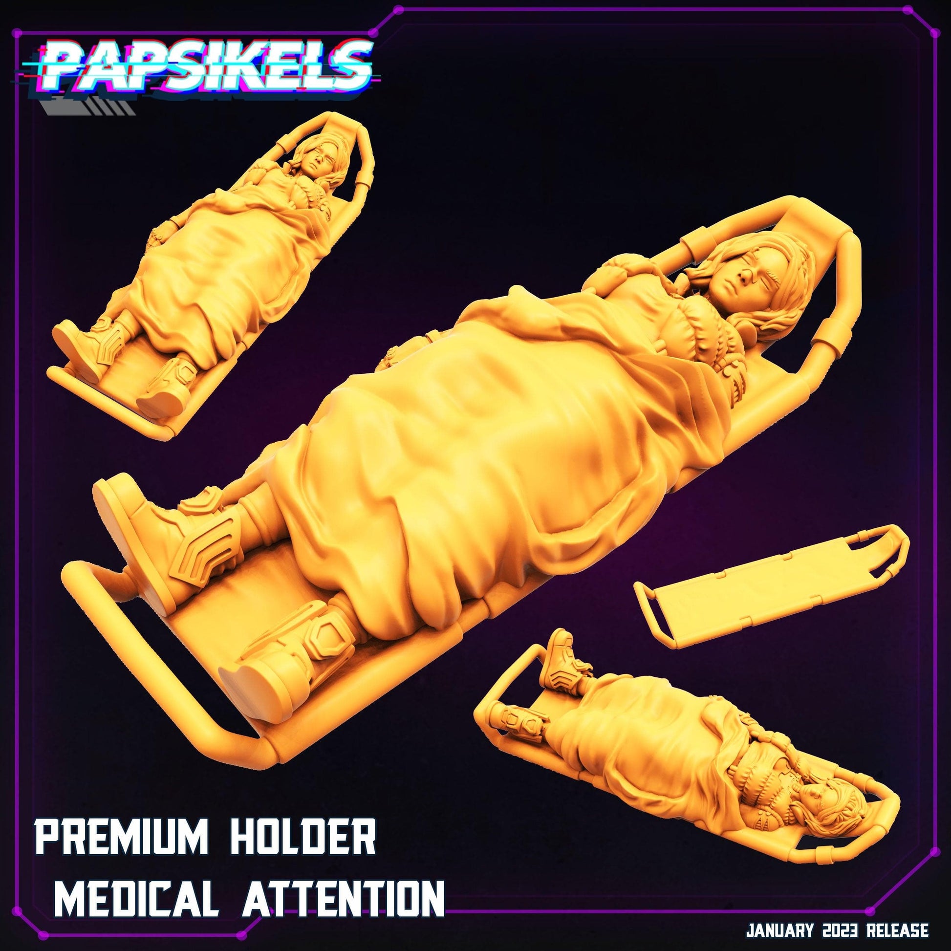 3D Printed Papsikels Premium Holder Medical Attention January 2024 Cyberpunk 28mm 32mm - 3D Printing Boss 
