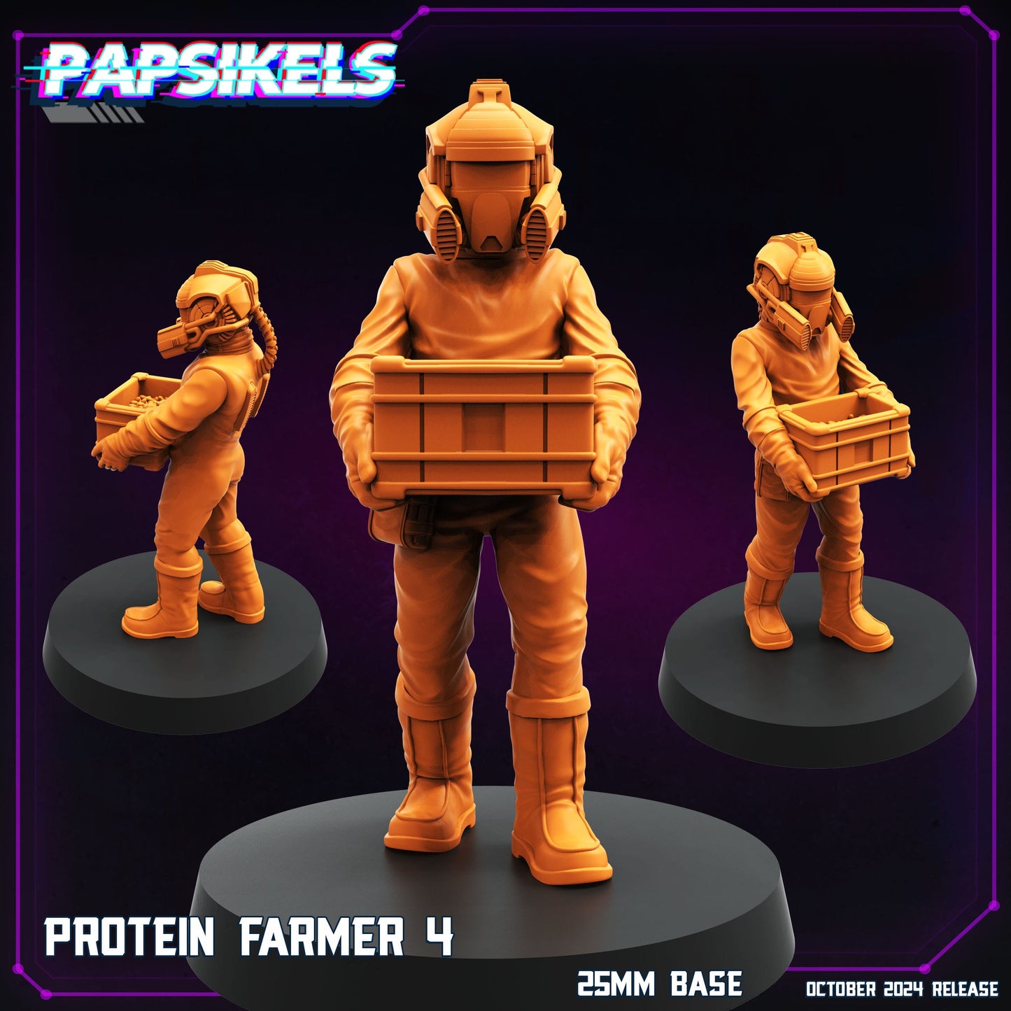 3D Printed Papsikels Protein Farmer Set October 2024 Cyberpunk 28mm 32mm - 3D Printing Boss 