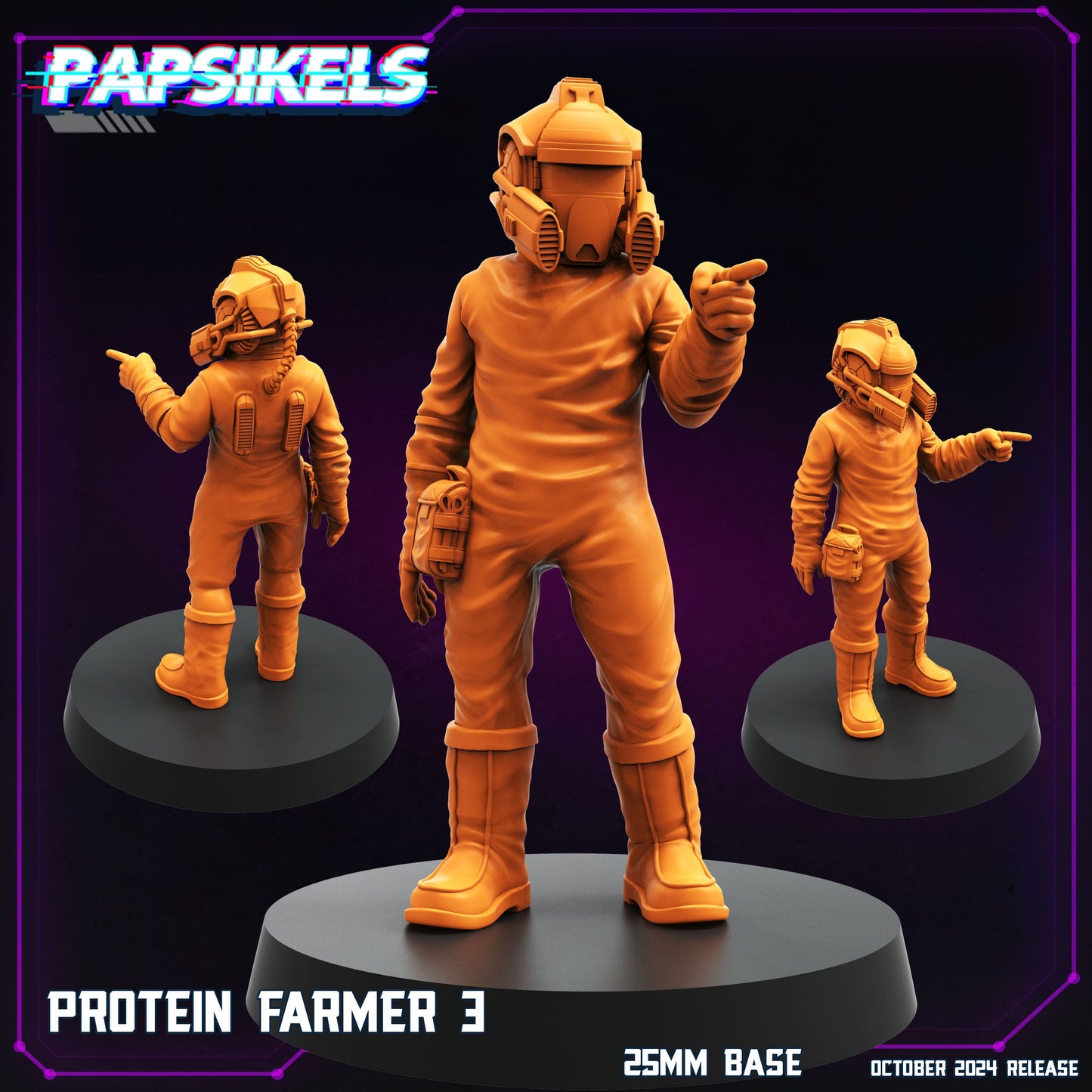 3D Printed Papsikels Protein Farmer Set October 2024 Cyberpunk 28mm 32mm - 3D Printing Boss 