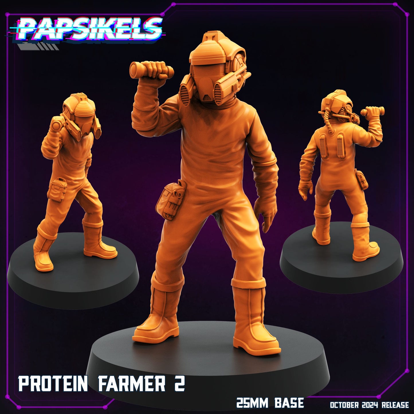 3D Printed Papsikels Protein Farmer Set October 2024 Cyberpunk 28mm 32mm - 3D Printing Boss 