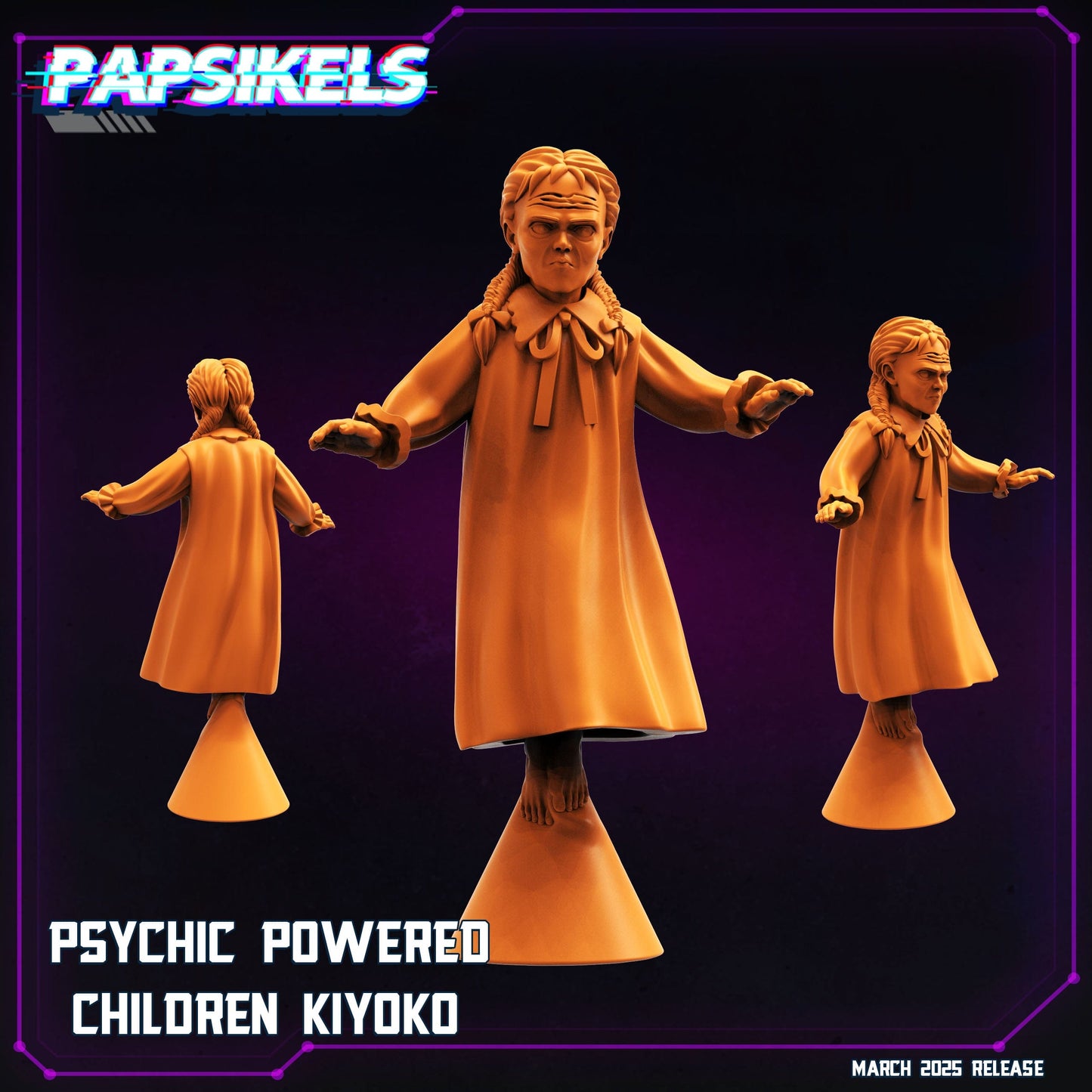 3D Printed Papsikels Psychic Powered Children MARCH 2025 CYBERPUNK 28mm 32mm - 3D Printing Boss 