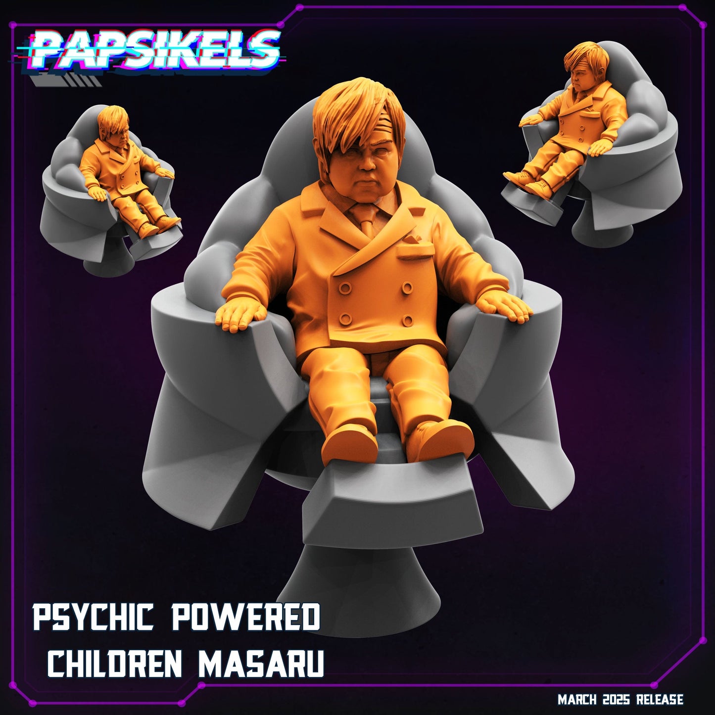 3D Printed Papsikels Psychic Powered Children MARCH 2025 CYBERPUNK 28mm 32mm - 3D Printing Boss 