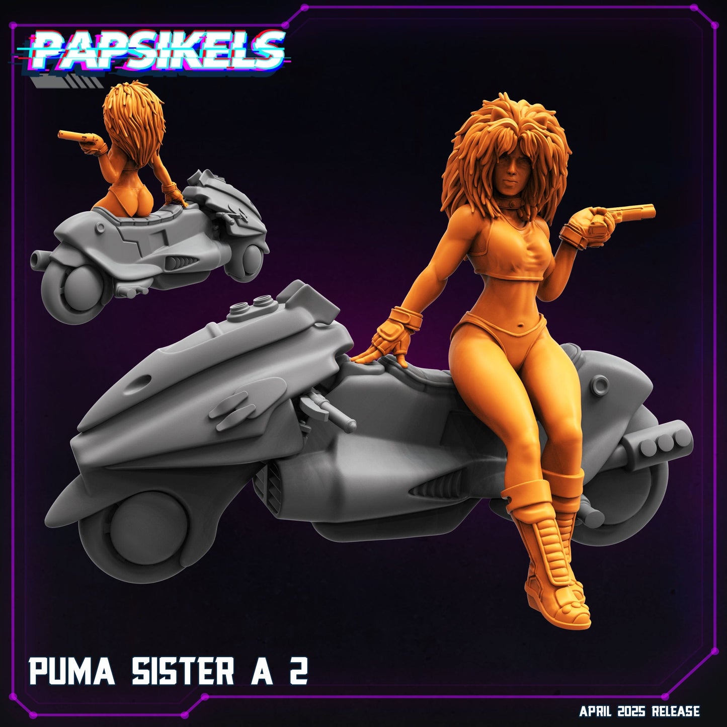 3D Printed Papsikels Puma Sisters April 2025 Cyberpunk 28mm 32mm - 3D Printing Boss 