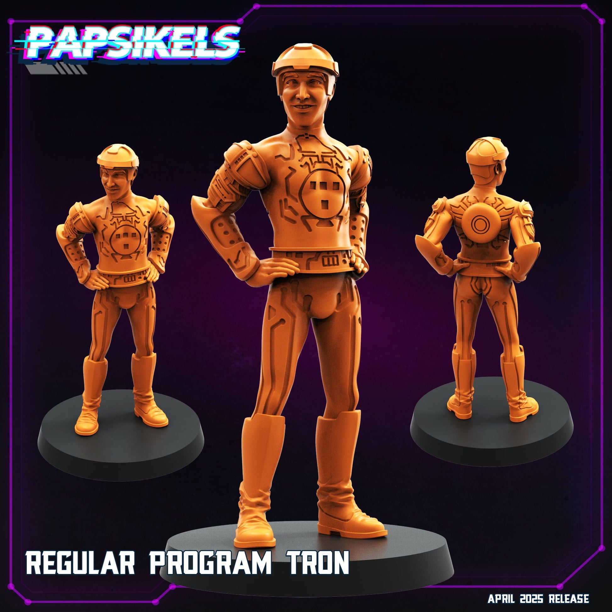3D Printed Papsikels Regular Program Tron April 2025 Cyberpunk 28mm 32mm - 3D Printing Boss 