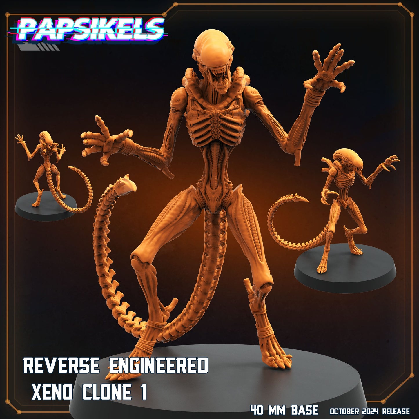 3D Printed Papsikels Reverse Engineered Xeno Clone Set October 2024 SciFi 28mm 32mm - 3D Printing Boss 