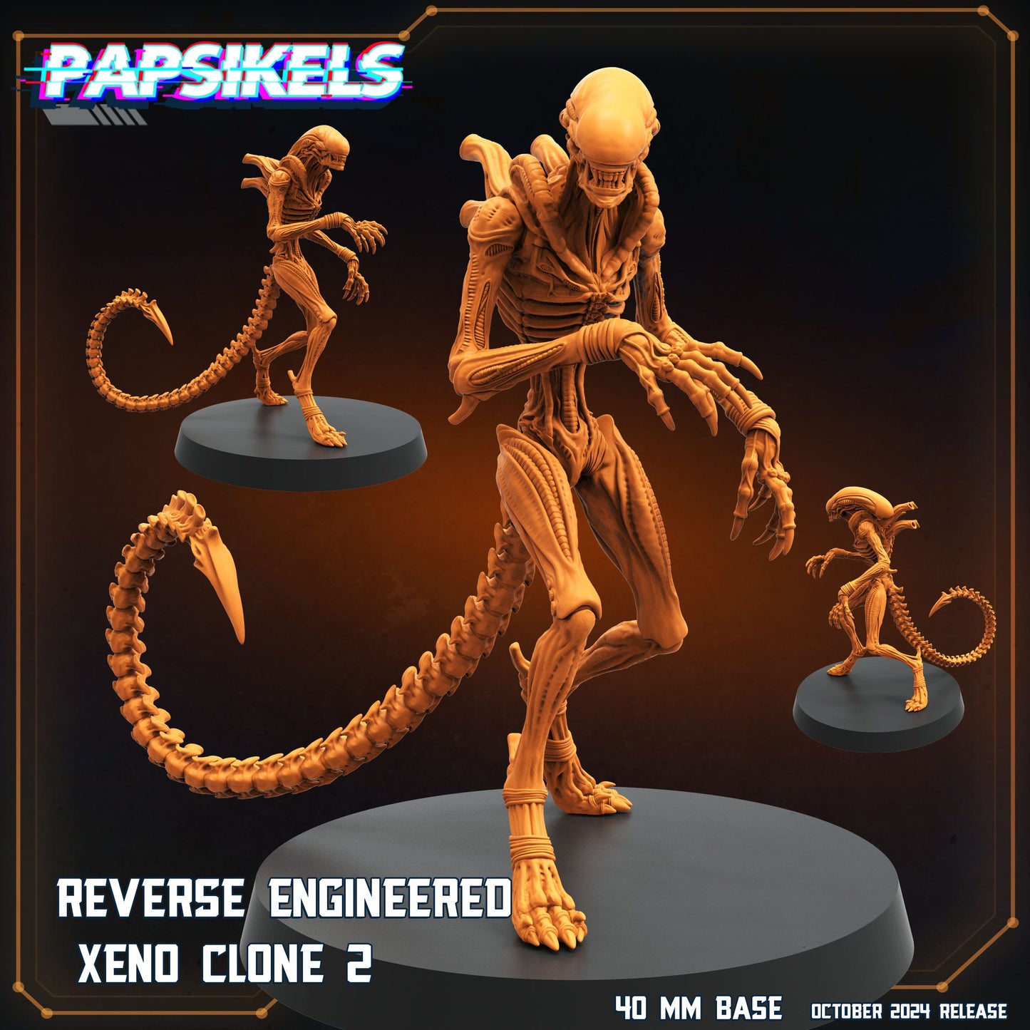 3D Printed Papsikels Reverse Engineered Xeno Clone Set October 2024 SciFi 28mm 32mm - 3D Printing Boss 