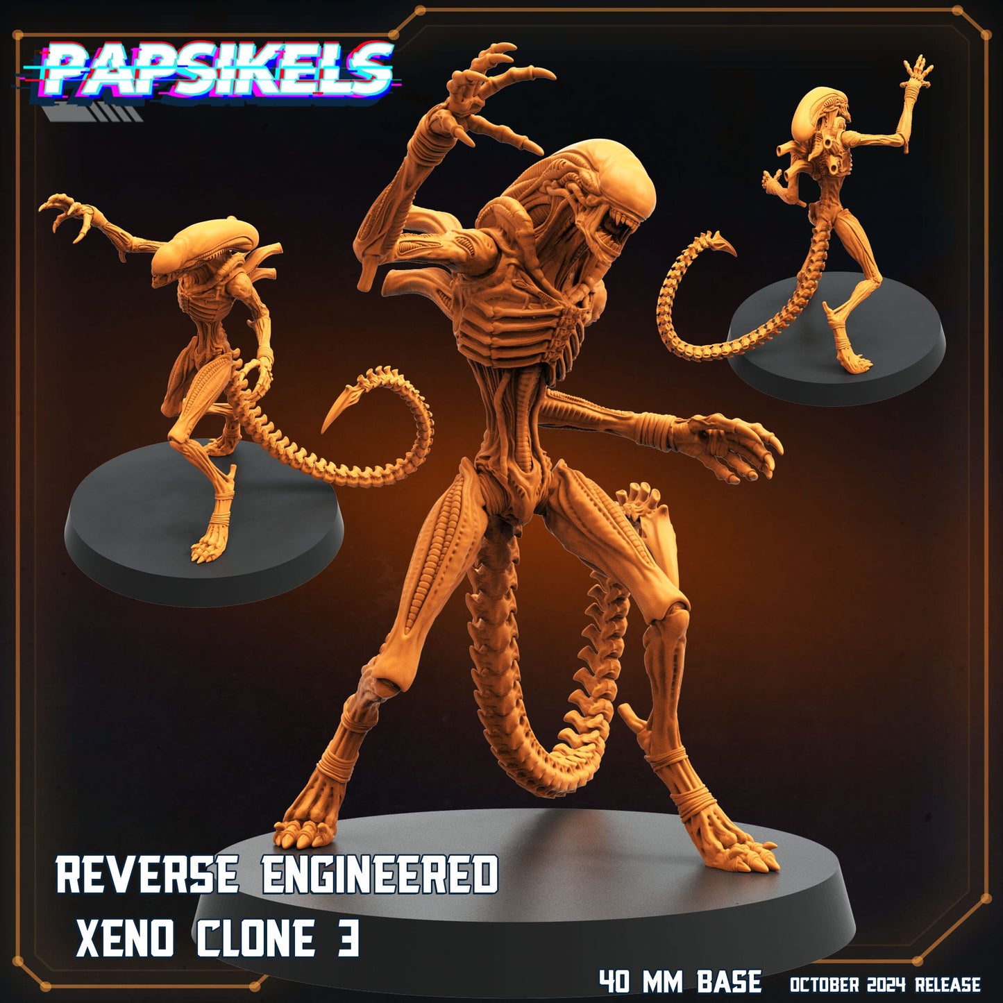 3D Printed Papsikels Reverse Engineered Xeno Clone Set October 2024 SciFi 28mm 32mm - 3D Printing Boss 