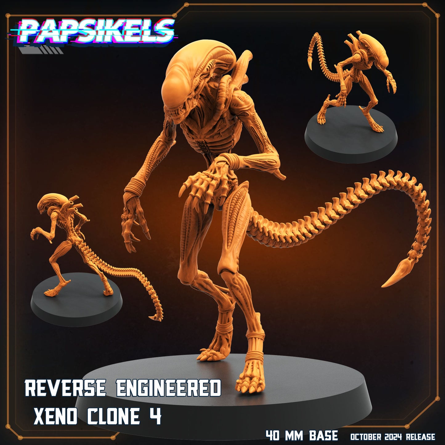 3D Printed Papsikels Reverse Engineered Xeno Clone Set October 2024 SciFi 28mm 32mm - 3D Printing Boss 