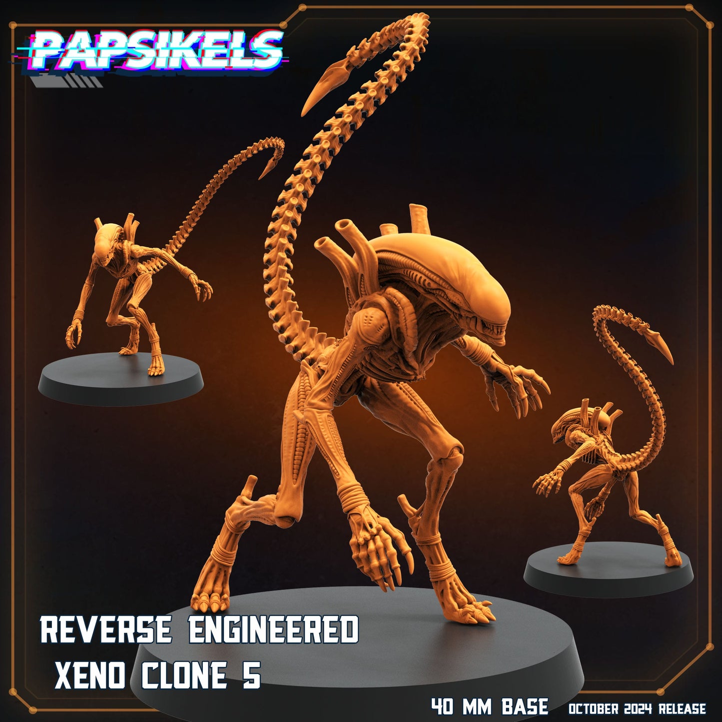 3D Printed Papsikels Reverse Engineered Xeno Clone Set October 2024 SciFi 28mm 32mm - 3D Printing Boss 