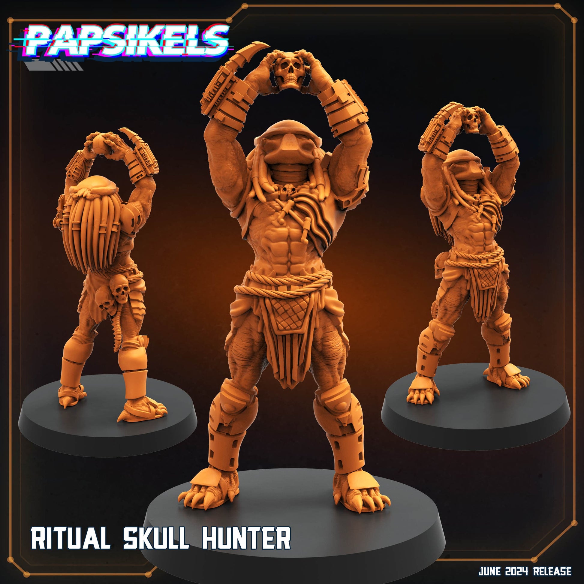 3D Printed Papsikels Ritual Skull Hunter JUNE 2024 SCIFI 28mm 32mm - 3D Printing Boss 