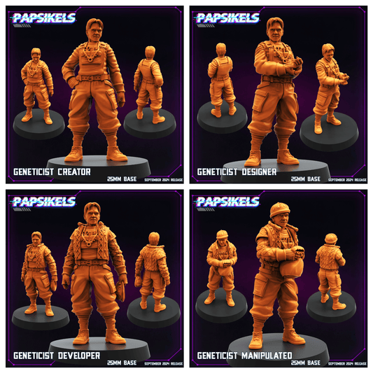 3D Printed Papsikels SEPTEMBER 2024 CYBERPUNK Geneticist Set 28mm 32mm - 3D Printing Boss 